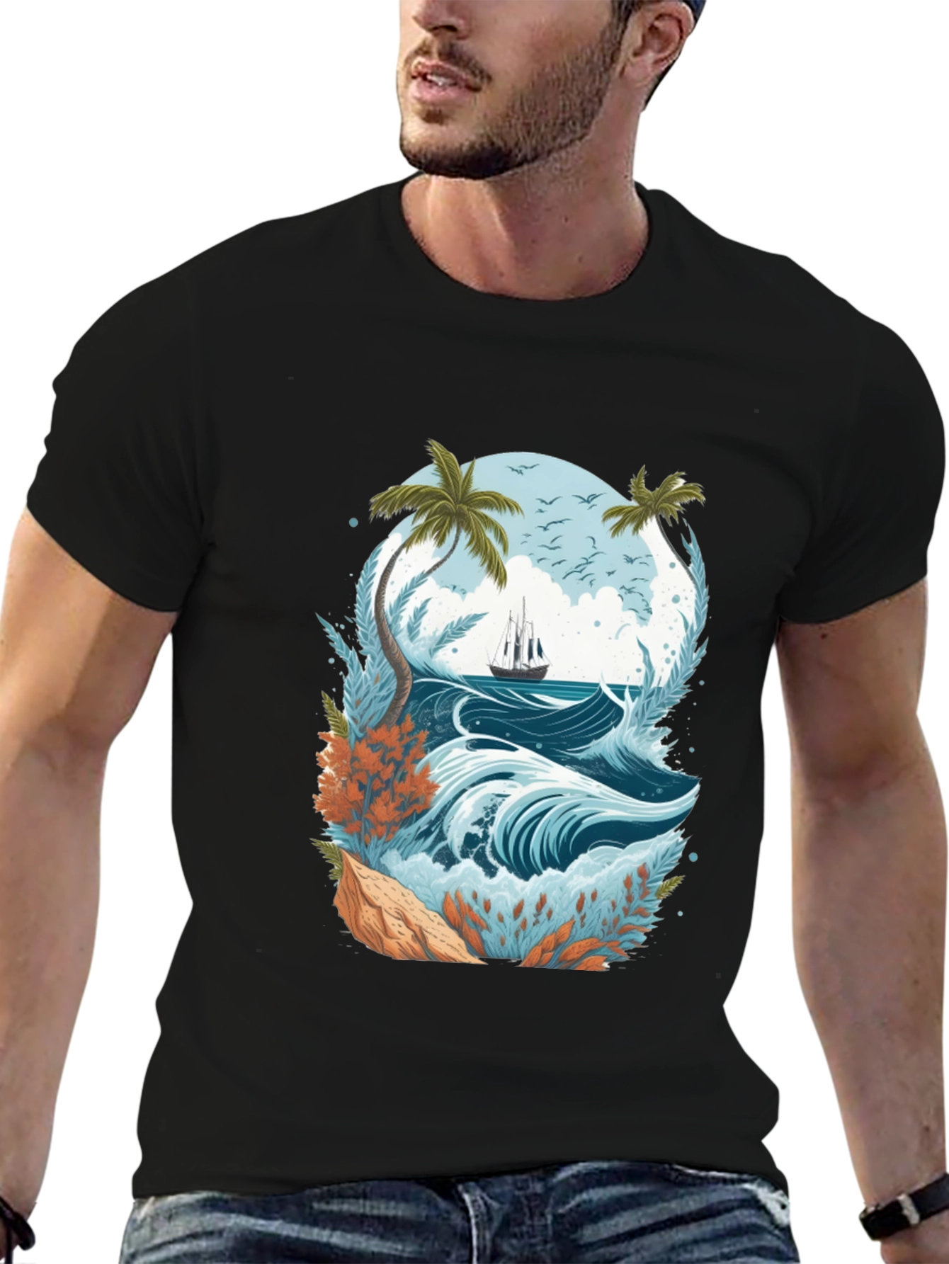 Tropical Sailboat Tee