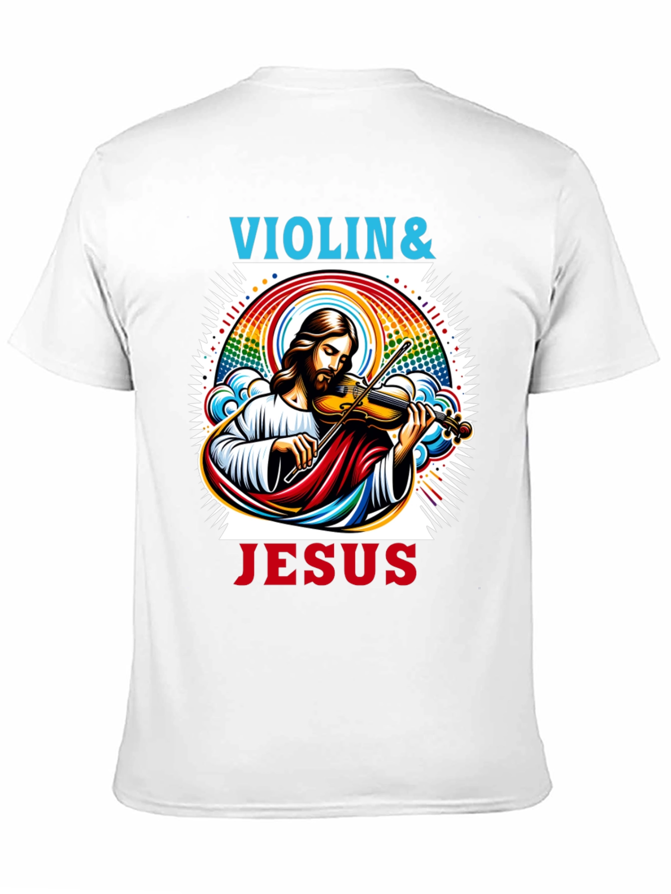 Violin & Jesus Graphic Tee - Christian Music Shirt