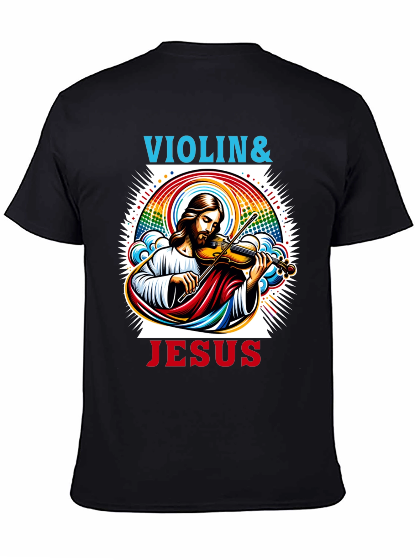 Violin & Jesus Graphic Tee - Christian Music Shirt