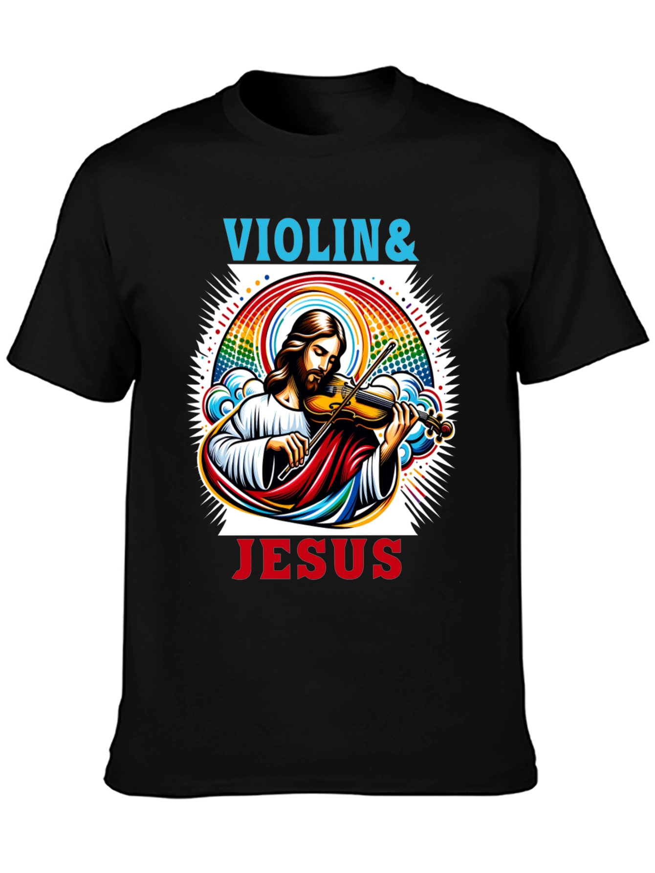 Violin & Jesus Graphic Tee - Christian Music Shirt