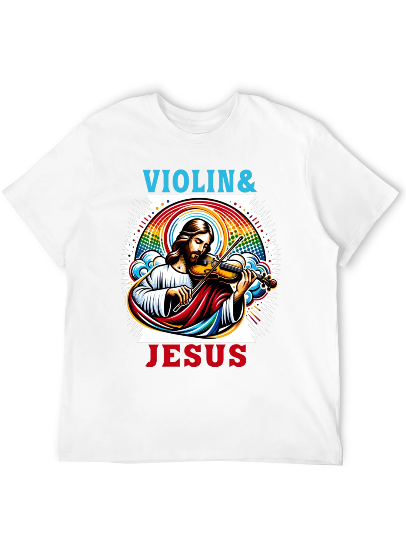 Violin & Jesus Graphic Tee - Christian Music Shirt