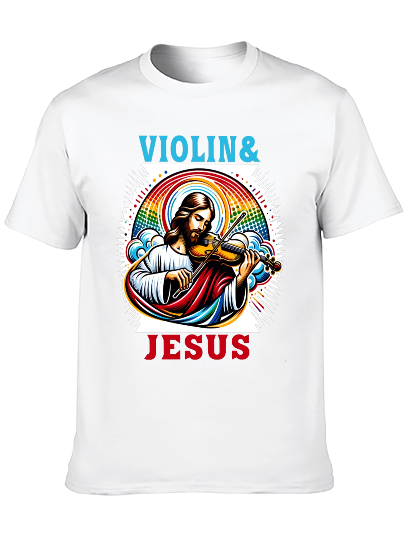 Violin & Jesus Graphic Tee - Christian Music Shirt