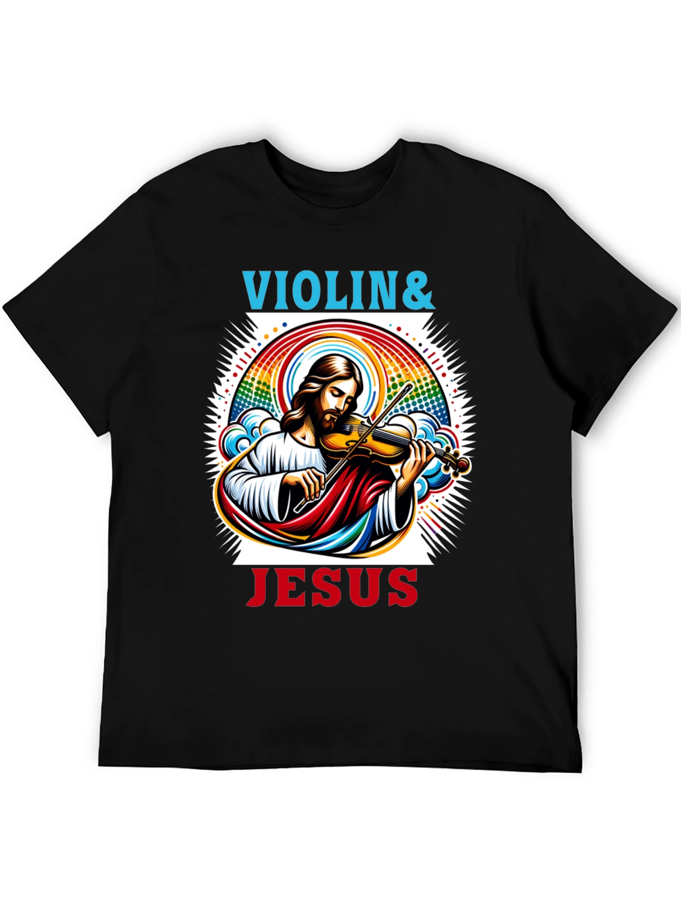 Violin & Jesus Graphic Tee - Christian Music Shirt