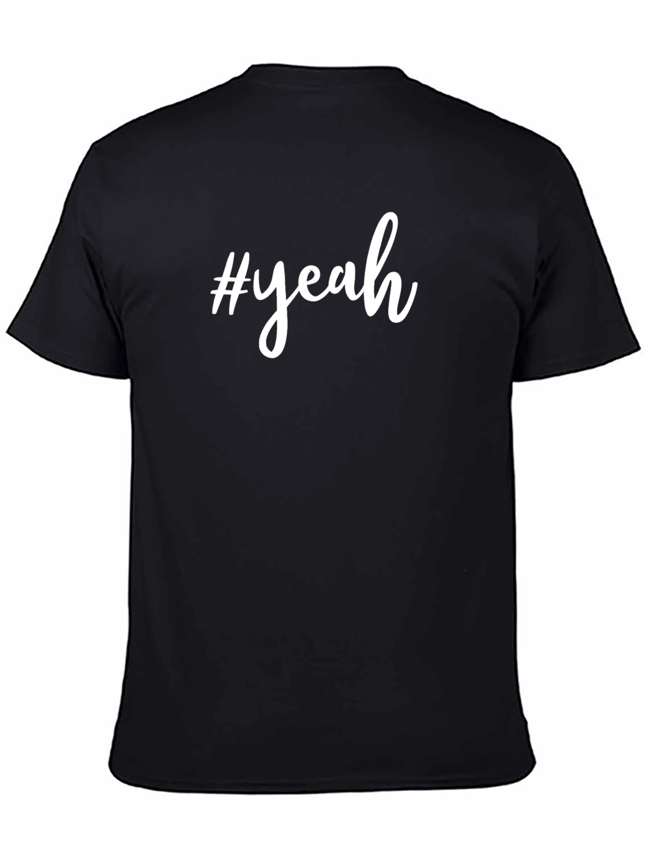 #yeah Black Cotton Graphic Tee - Casual Style