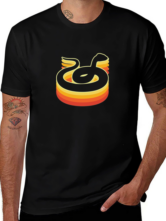 Retro Snake Graphic Tee - Black T-Shirt