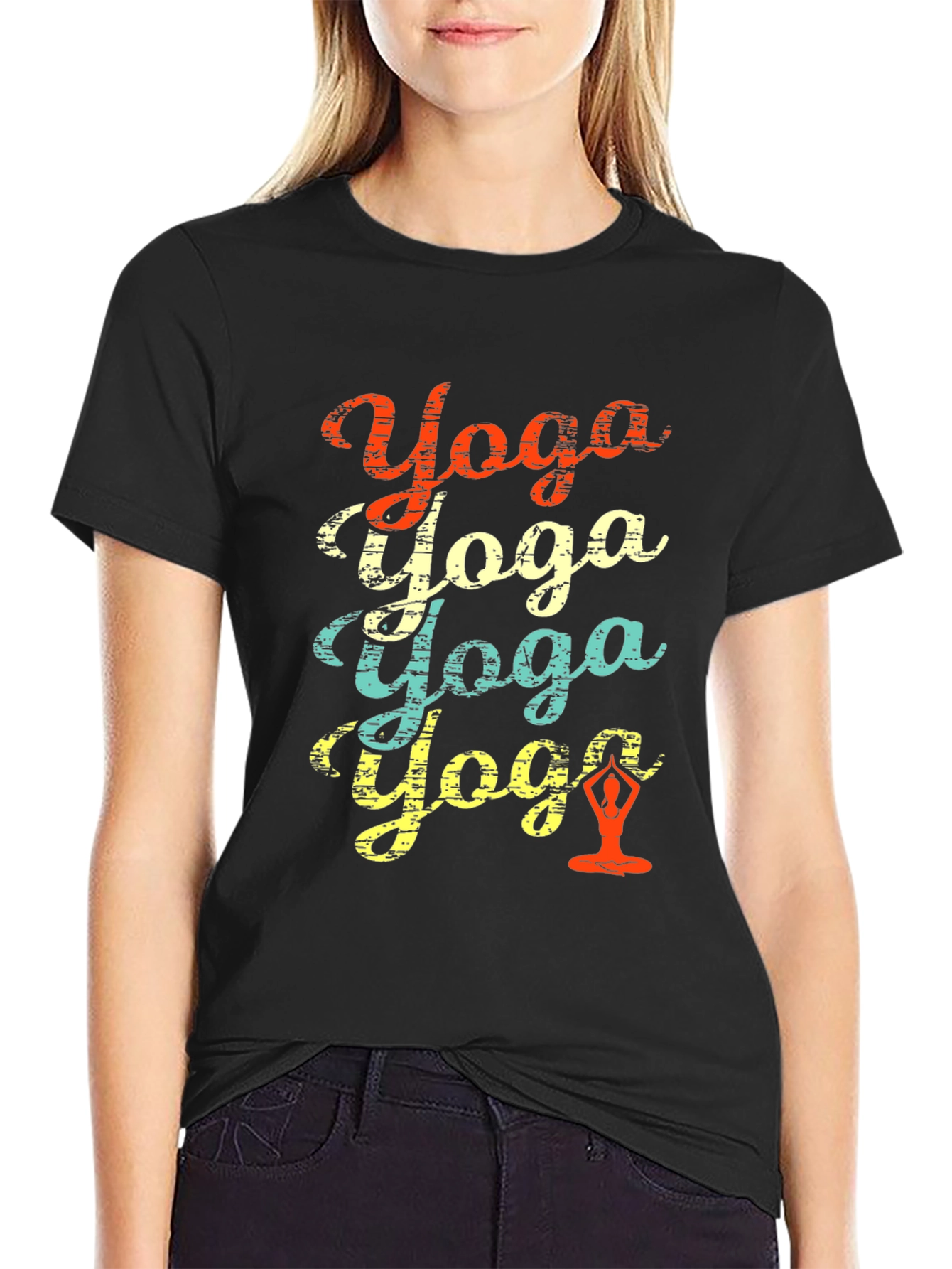 Retro Yoga Graphic Tee - Relaxed Fit