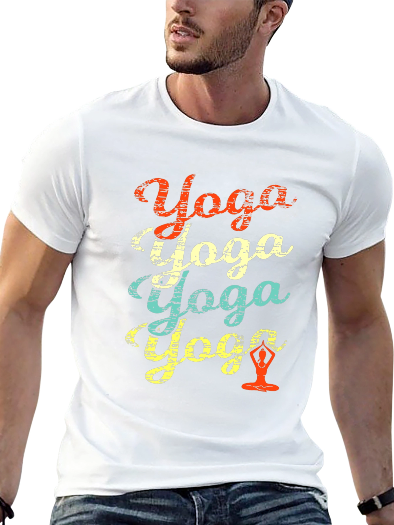 Retro Yoga Graphic Tee - Relaxed Fit