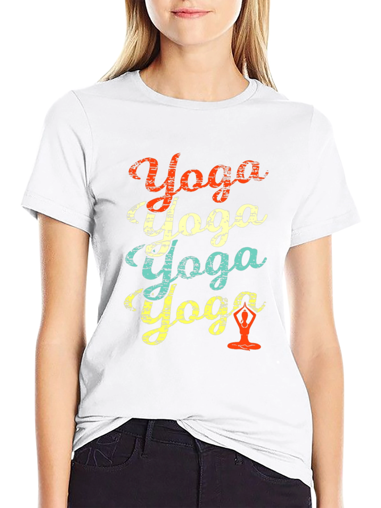 Retro Yoga Graphic Tee - Relaxed Fit