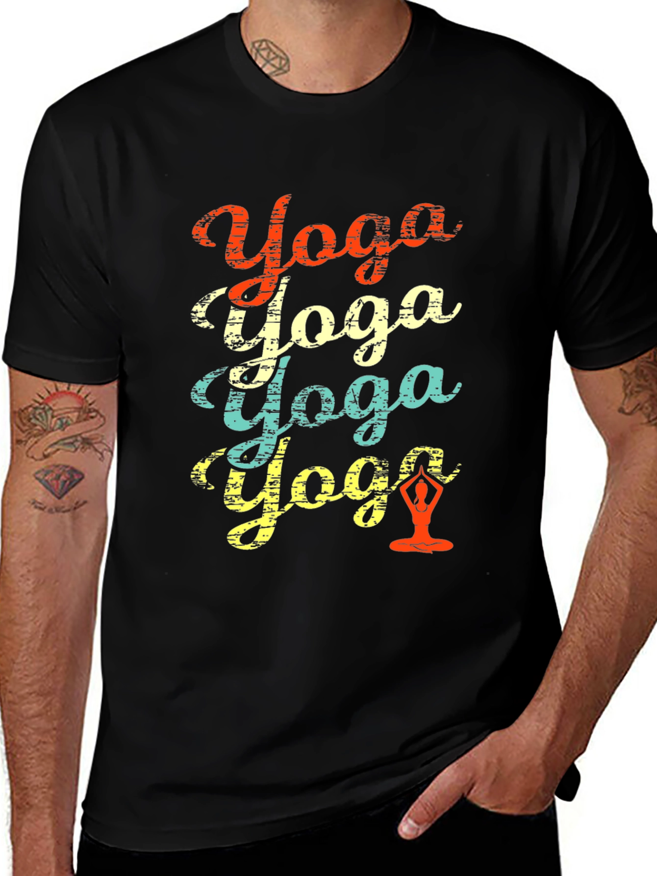Retro Yoga Graphic Tee - Relaxed Fit