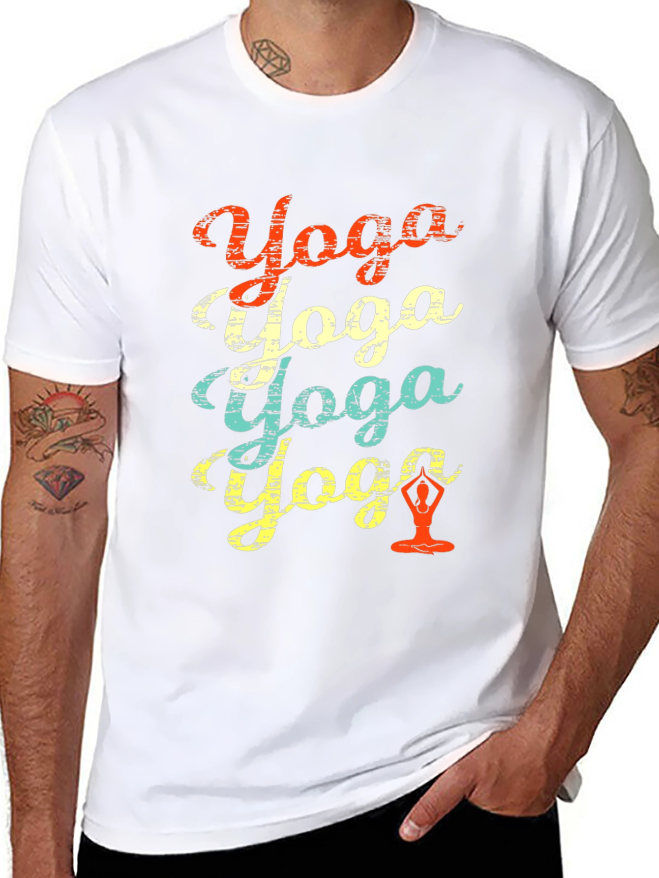 Retro Yoga Graphic Tee - Relaxed Fit