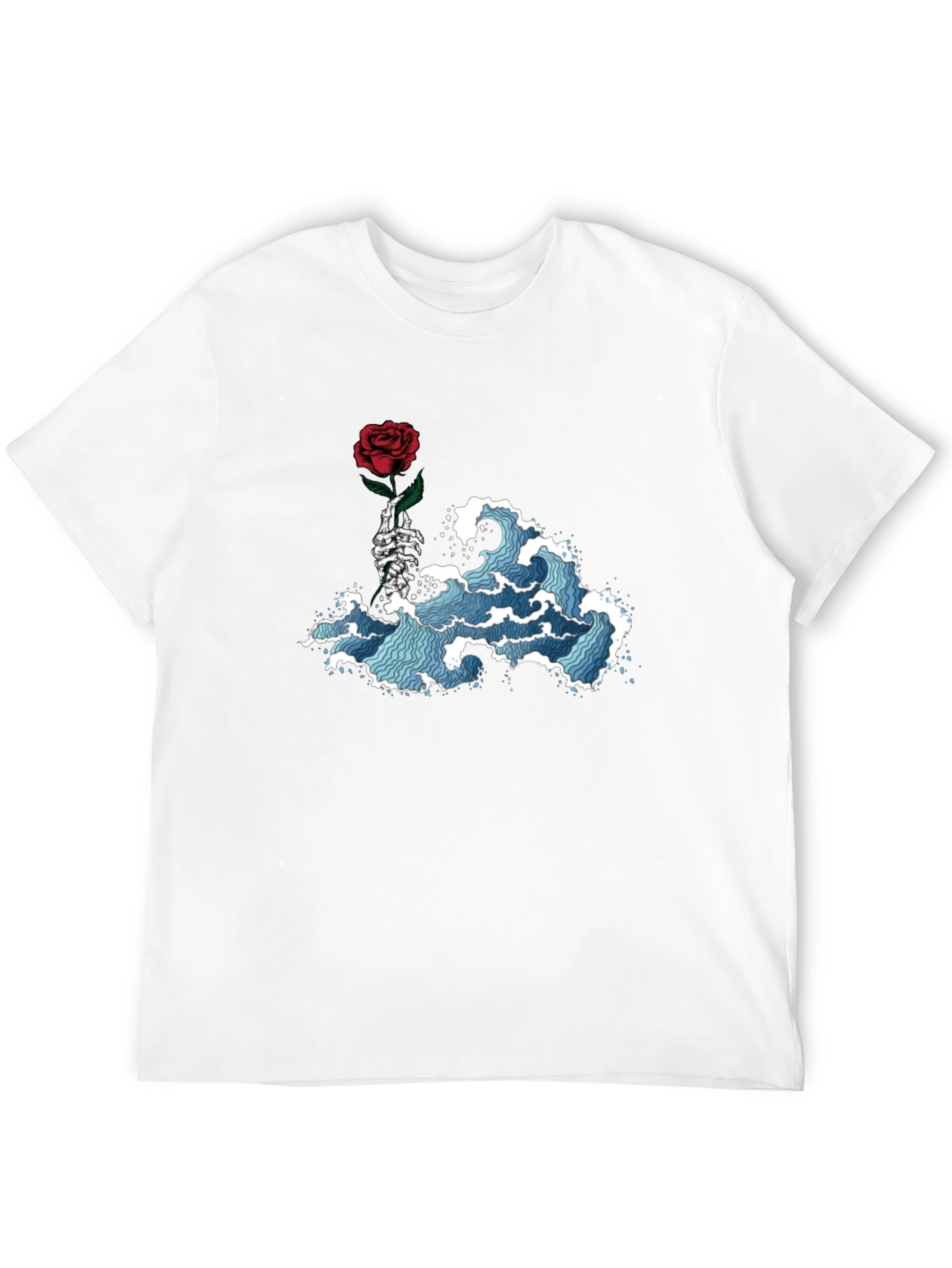 Rose Wave Graphic Tee - Black