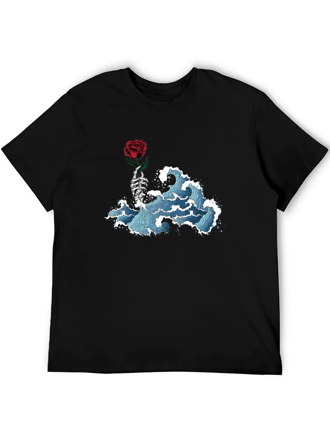 Rose Wave Graphic Tee - Black
