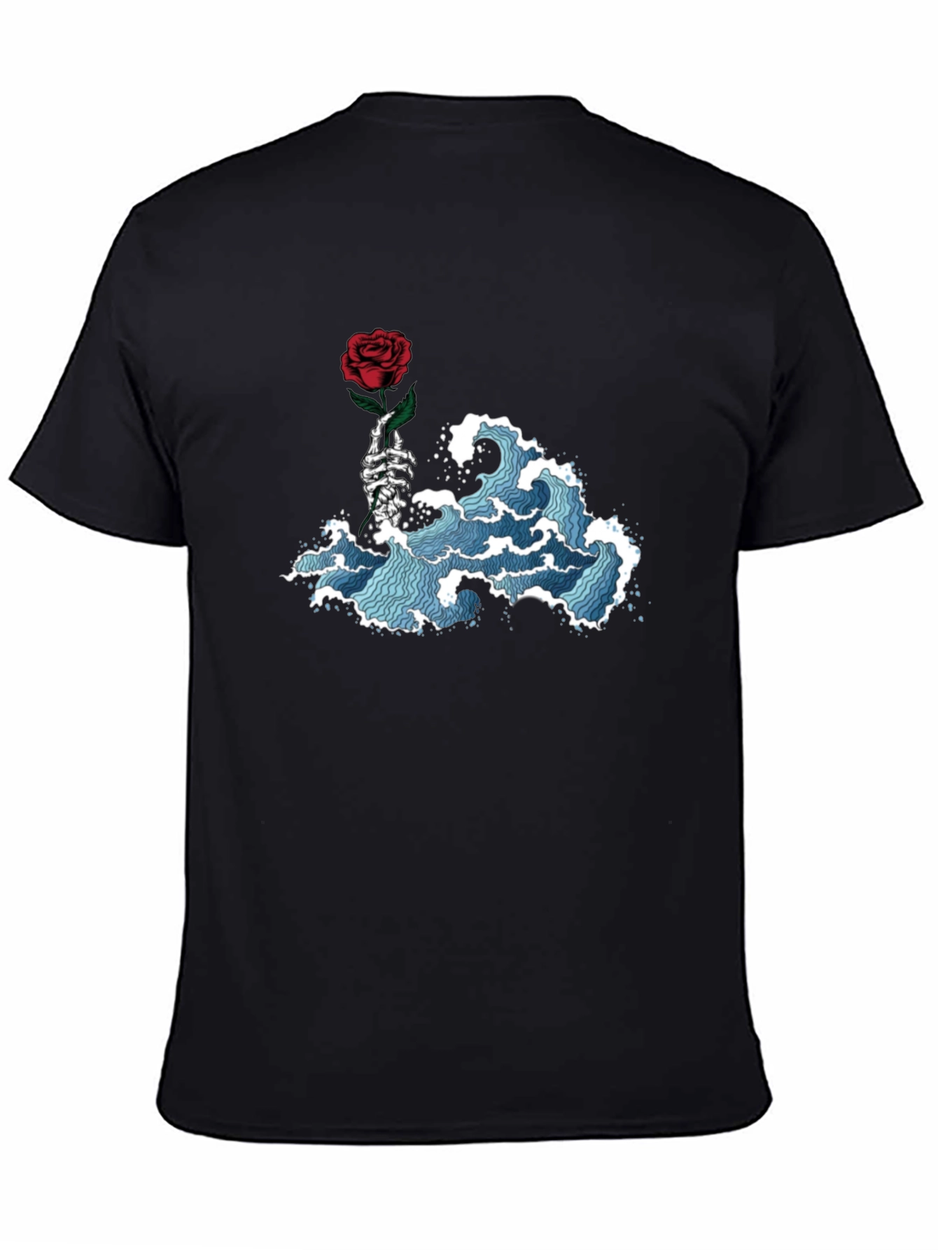 Rose Wave Graphic Tee - Black