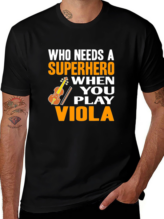 Viola Player Superhero Graphic Tee