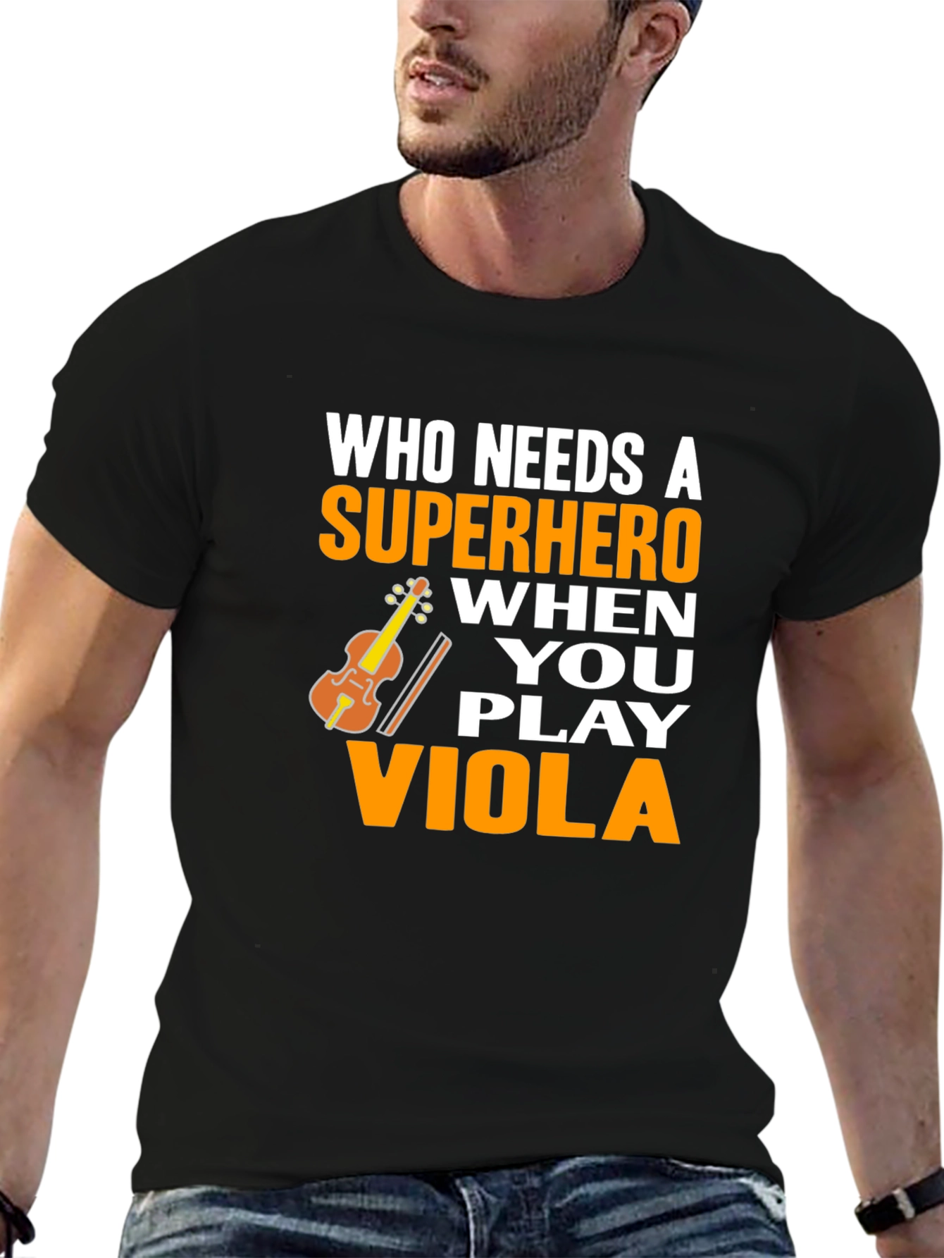 Viola Player Superhero Graphic Tee