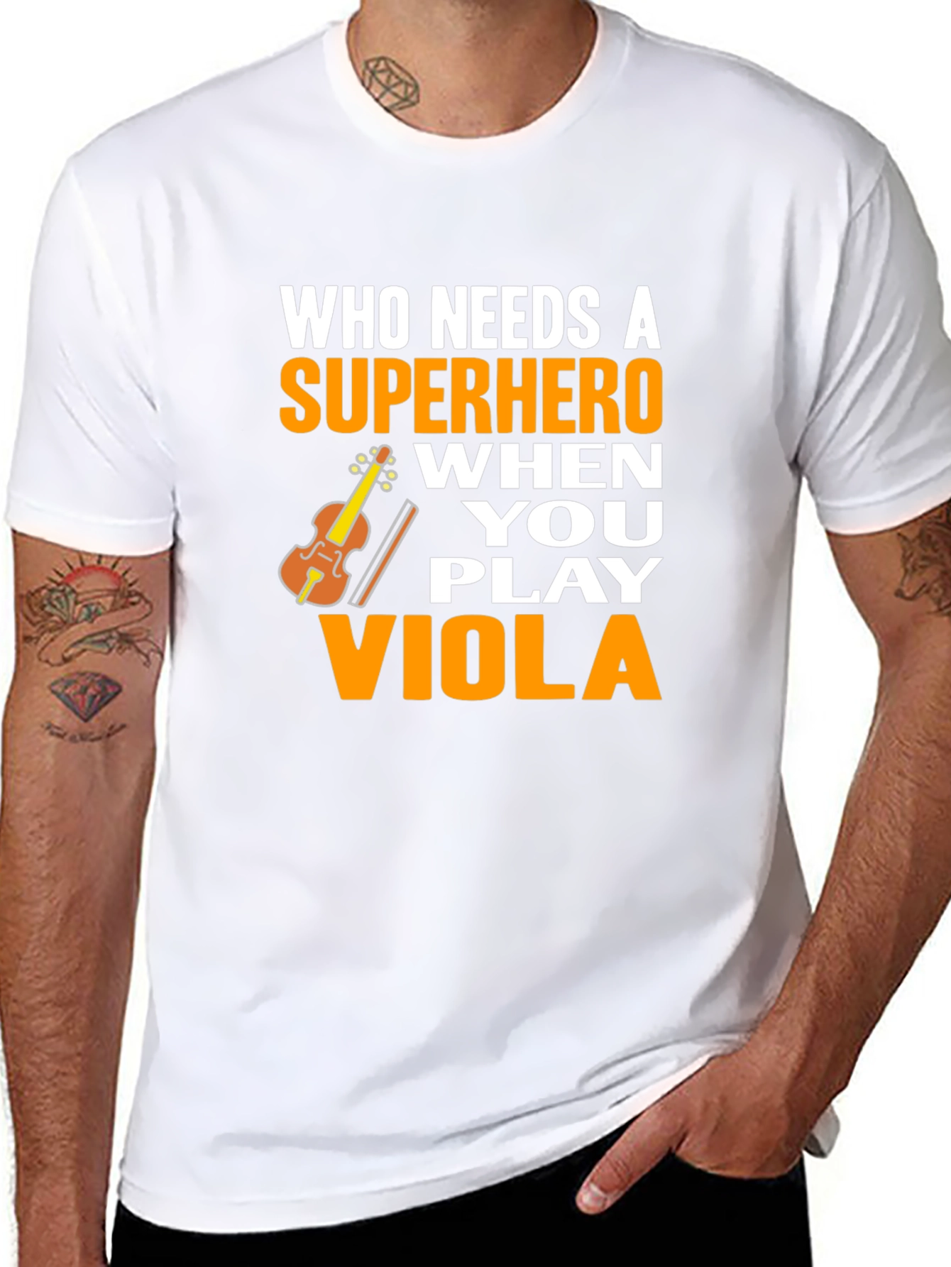 Viola Player Superhero Graphic Tee