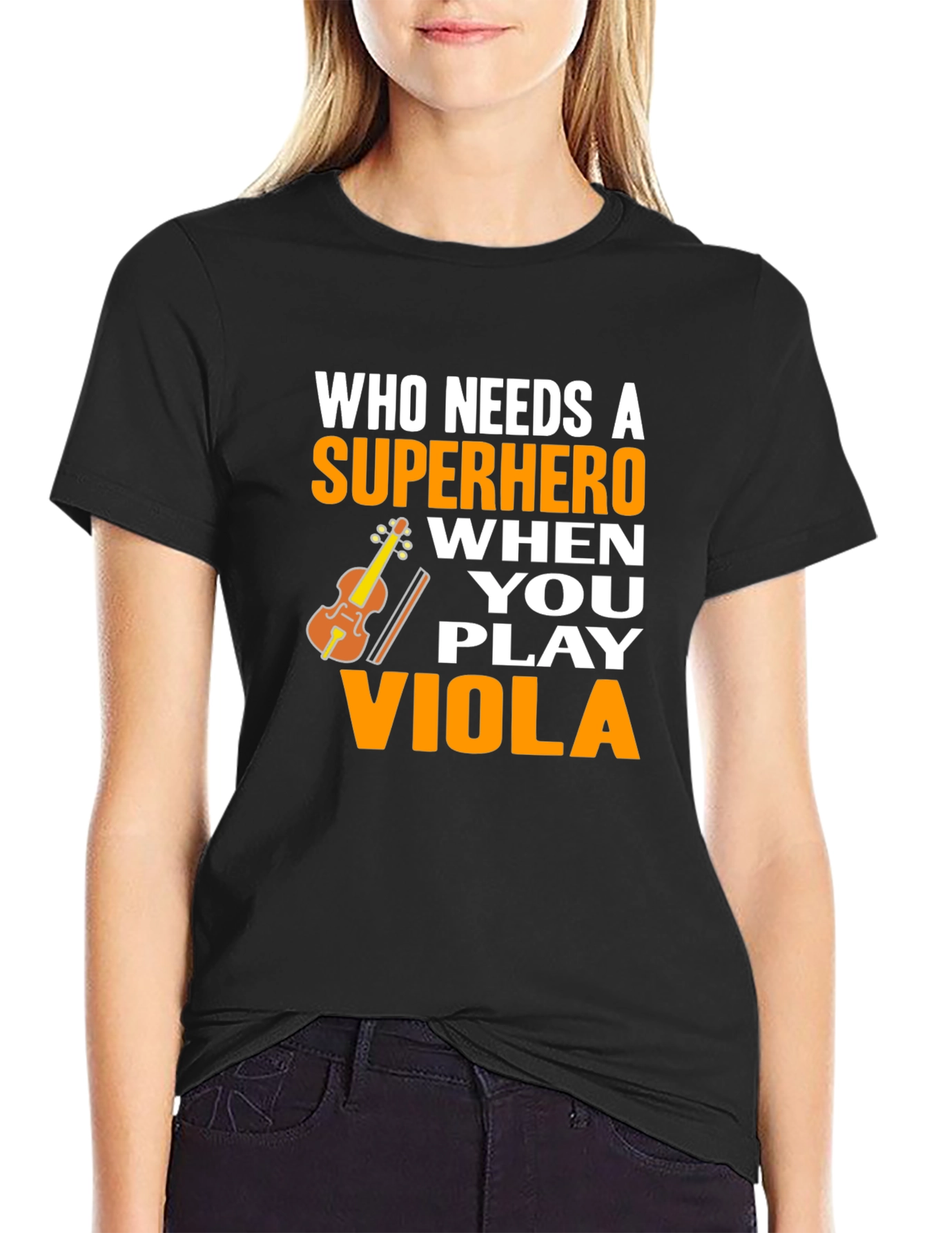 Viola Player Superhero Graphic Tee
