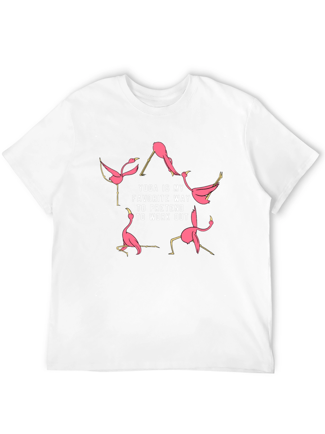 Yoga Flamingo Graphic Tee - Funny Workout Shirt