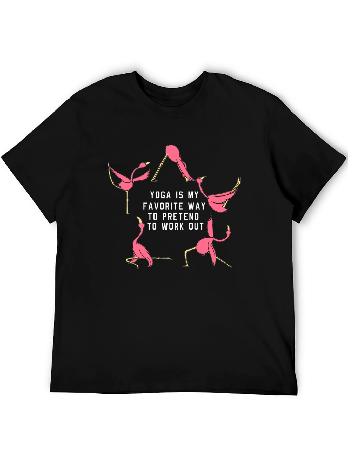 Yoga Flamingo Graphic Tee - Funny Workout Shirt