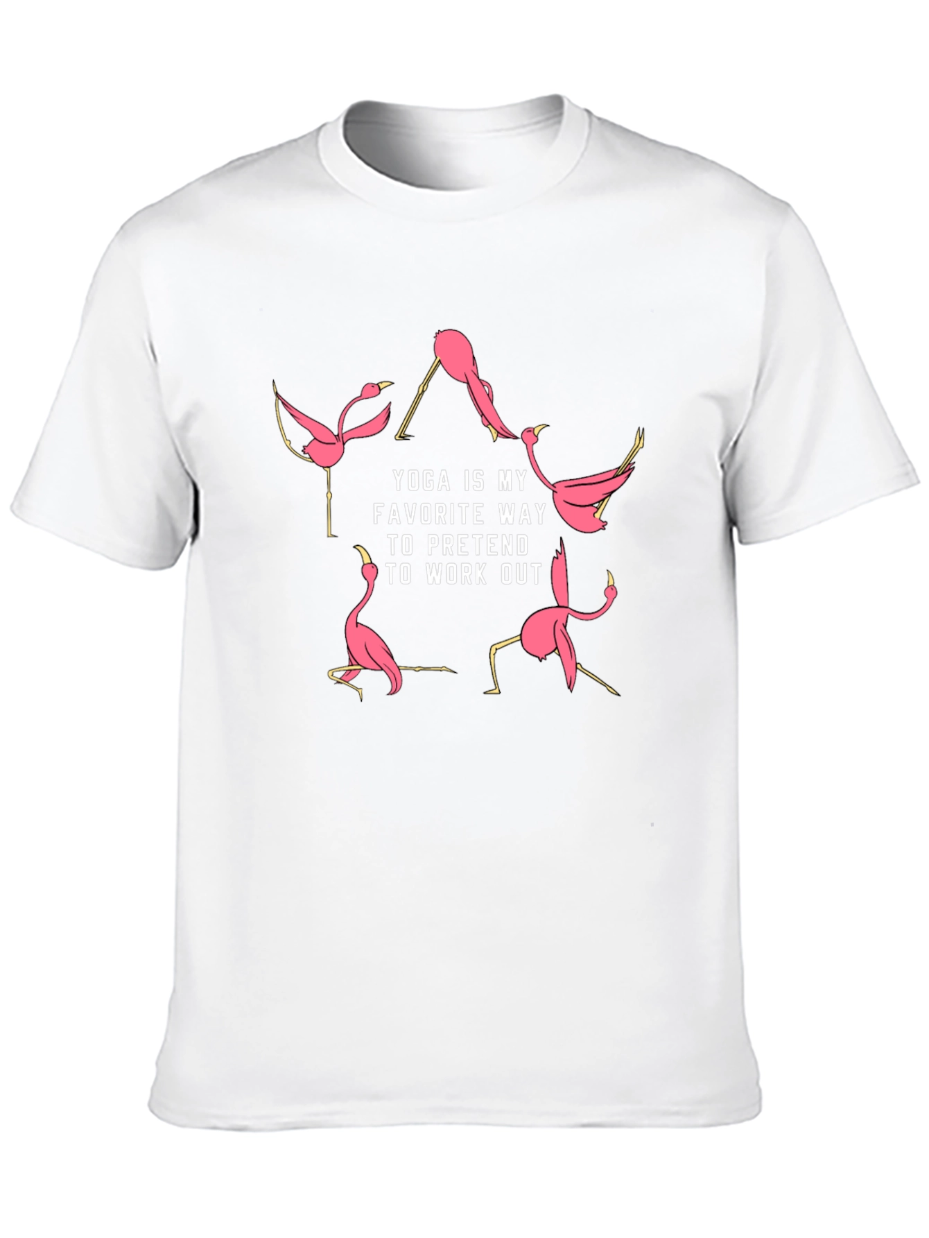 Yoga Flamingo Graphic Tee - Funny Workout Shirt