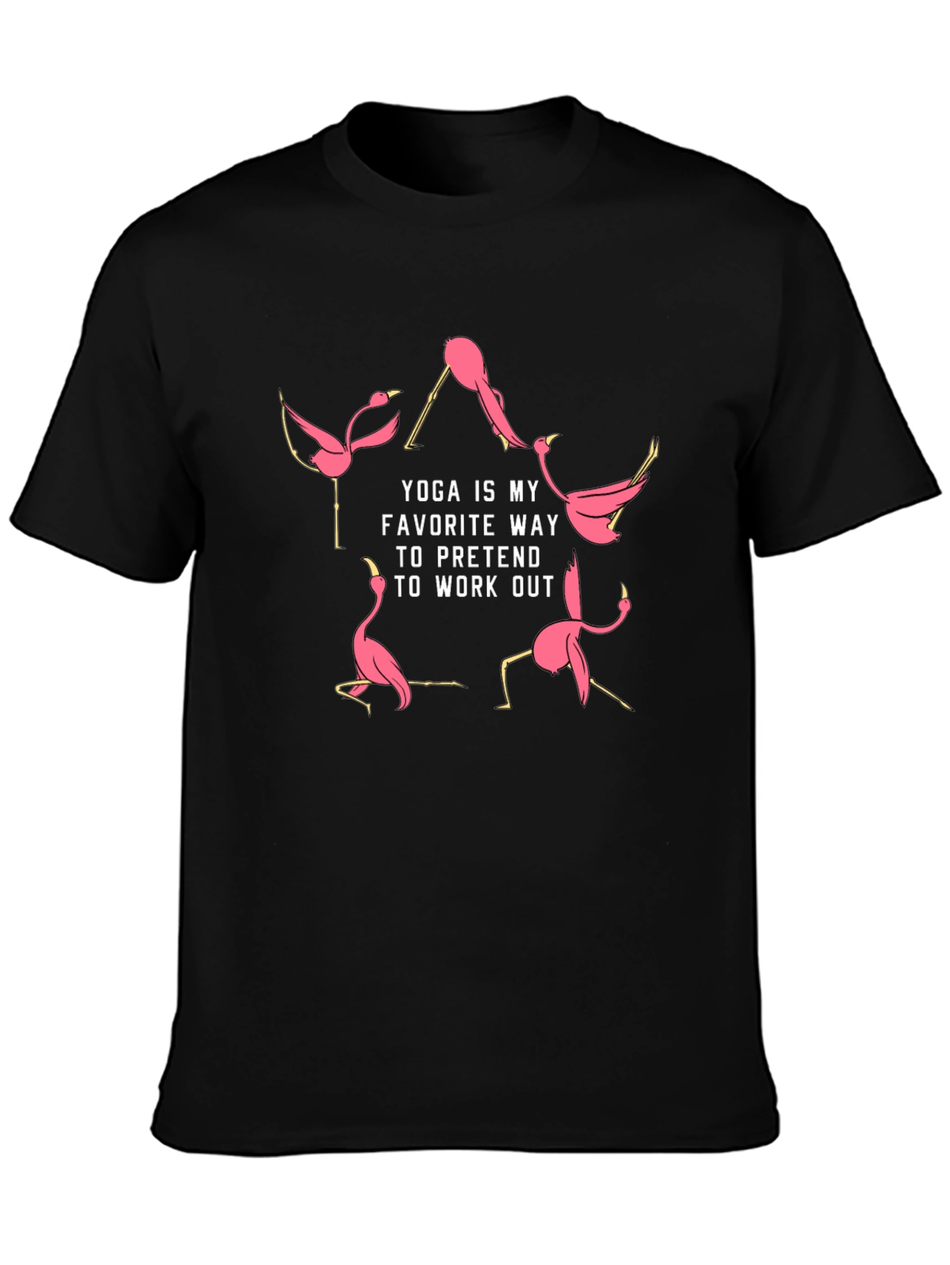 Yoga Flamingo Graphic Tee - Funny Workout Shirt