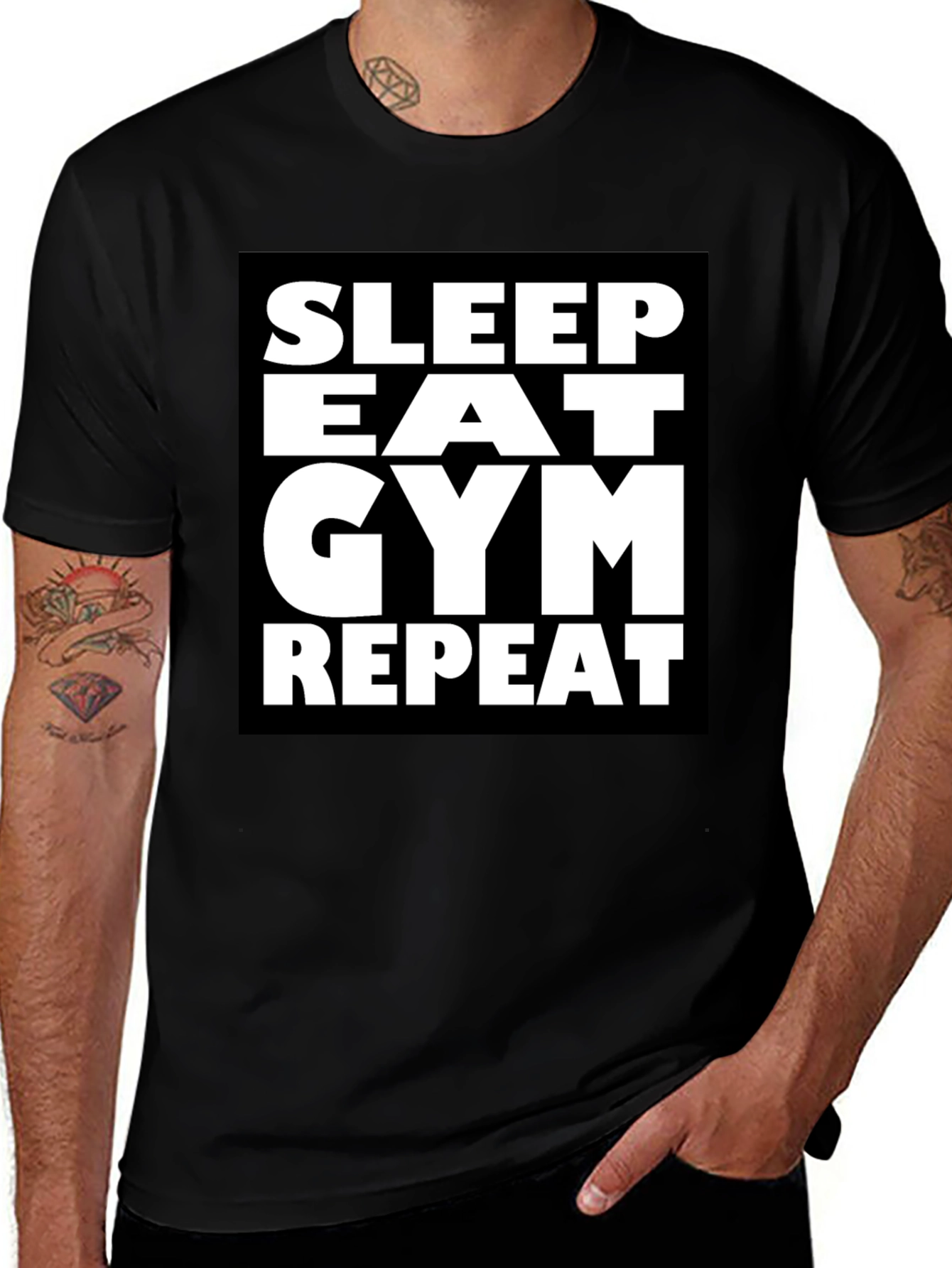 Sleep Eat Gym Repeat Graphic Tee