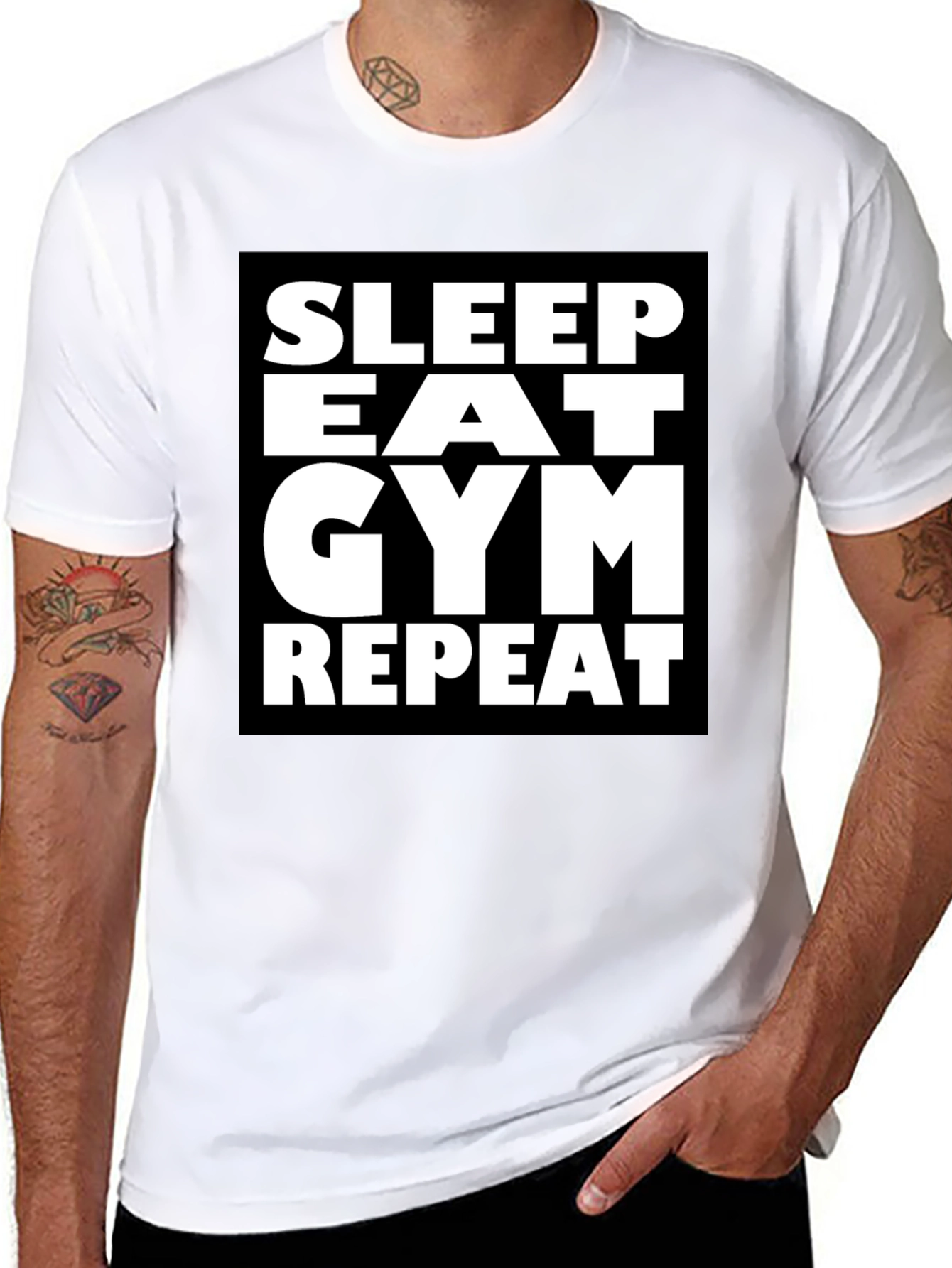 Sleep Eat Gym Repeat Graphic Tee