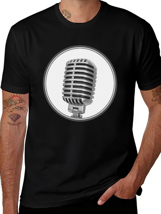 Vintage Microphone Graphic Tee - Retro Music Lover