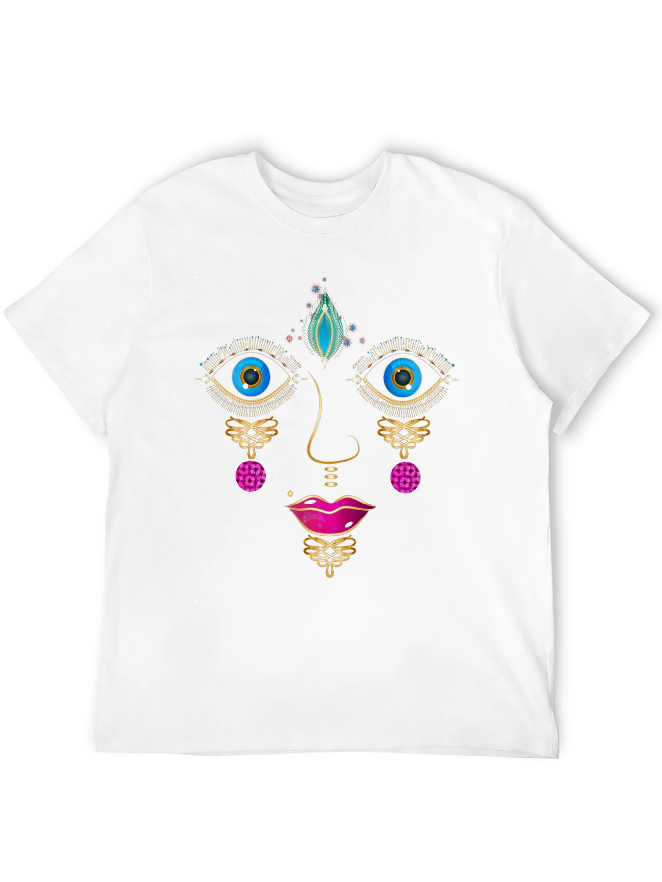 Abstract Face Graphic Tee - Unisex Black T-Shirt