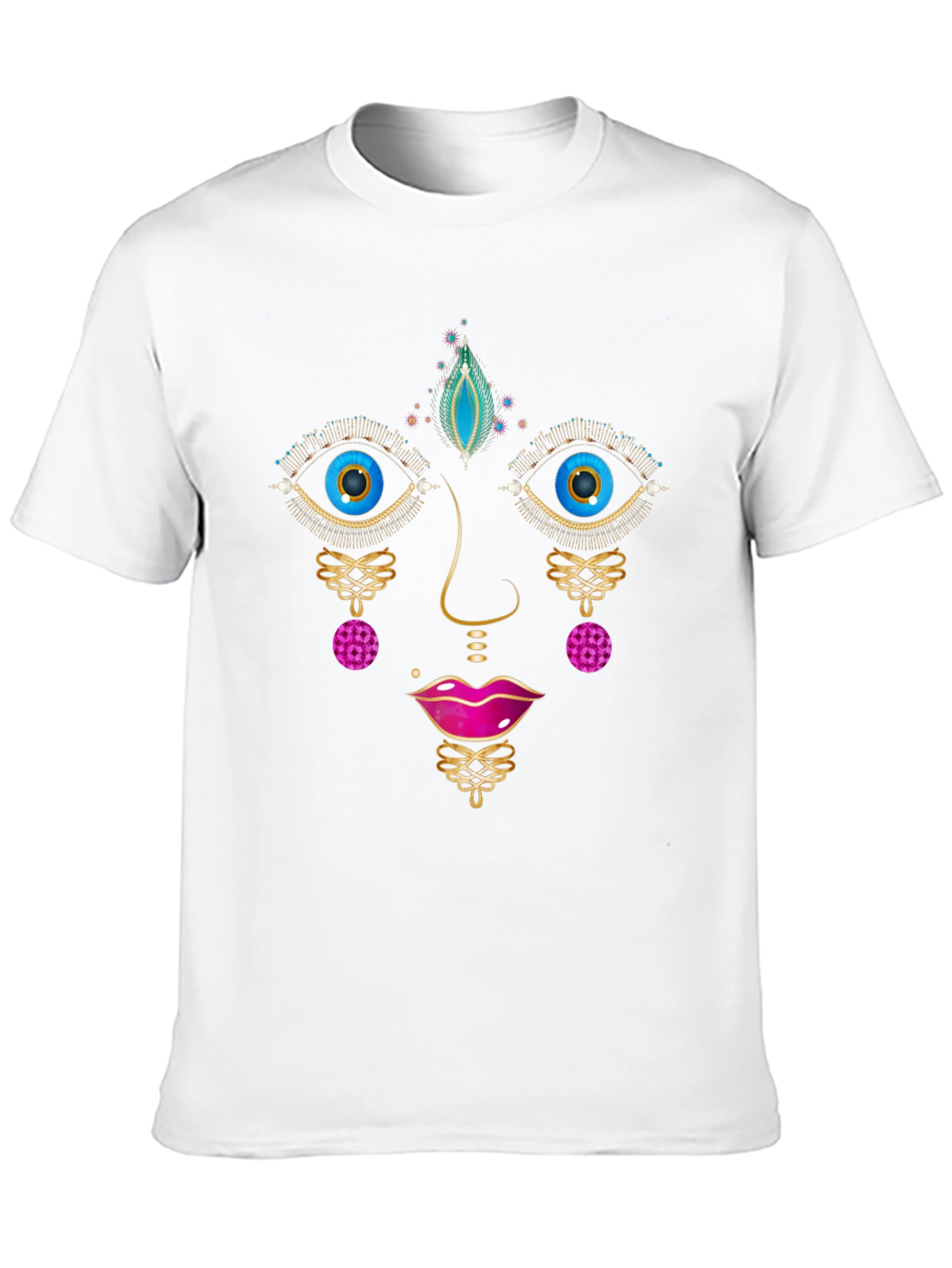 Abstract Face Graphic Tee - Unisex Black T-Shirt