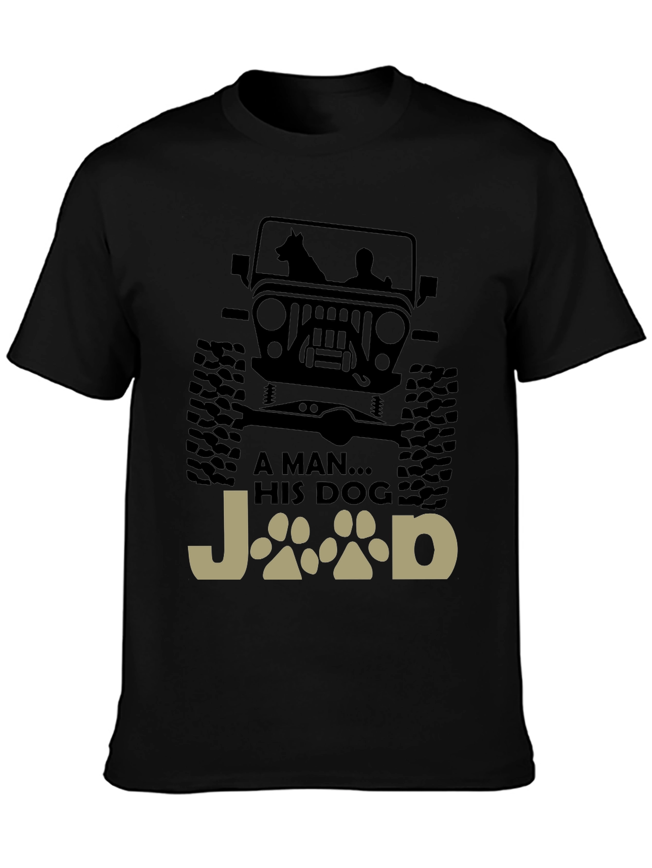 A Man and His Dog Jeep T-Shirt