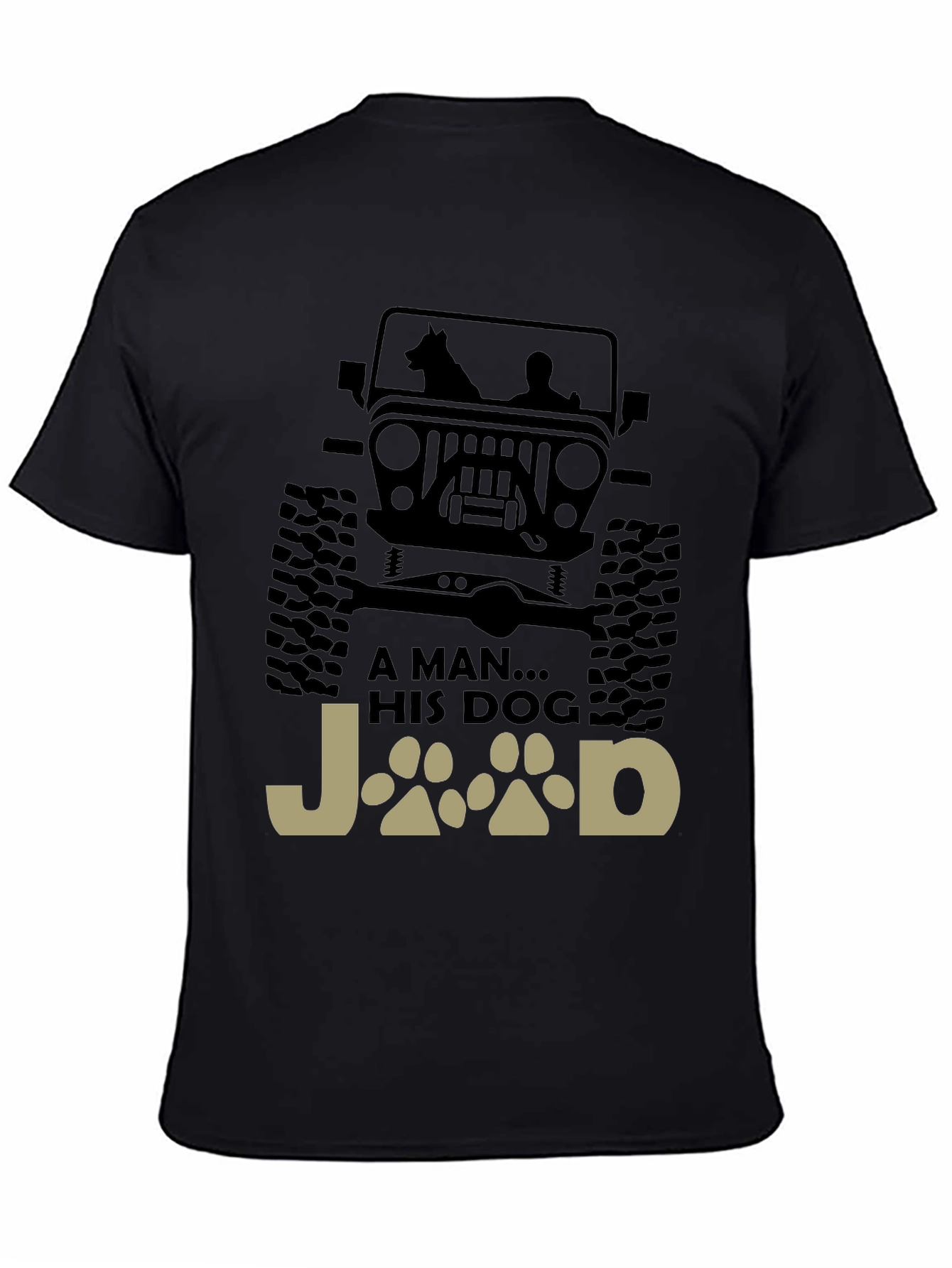 A Man and His Dog Jeep T-Shirt