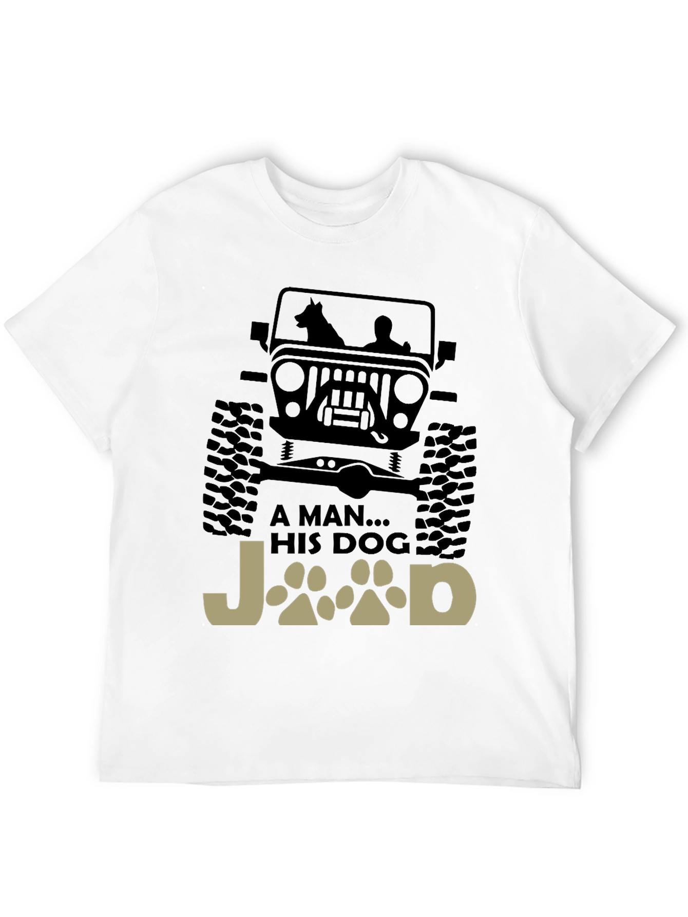 A Man and His Dog Jeep T-Shirt