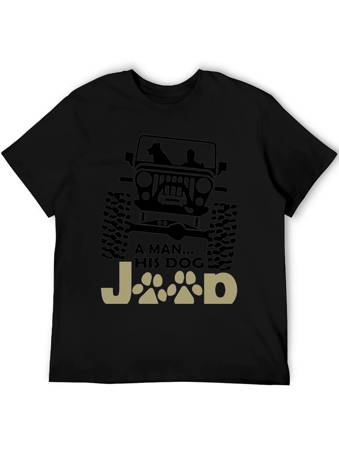A Man and His Dog Jeep T-Shirt