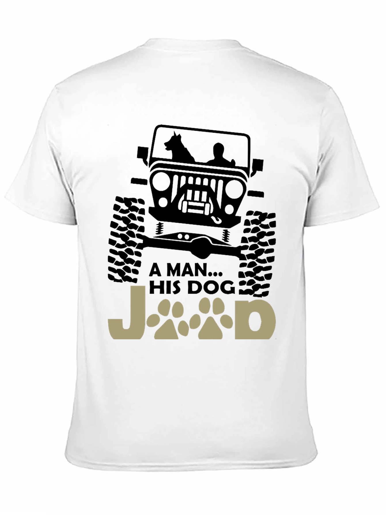 A Man and His Dog Jeep T-Shirt