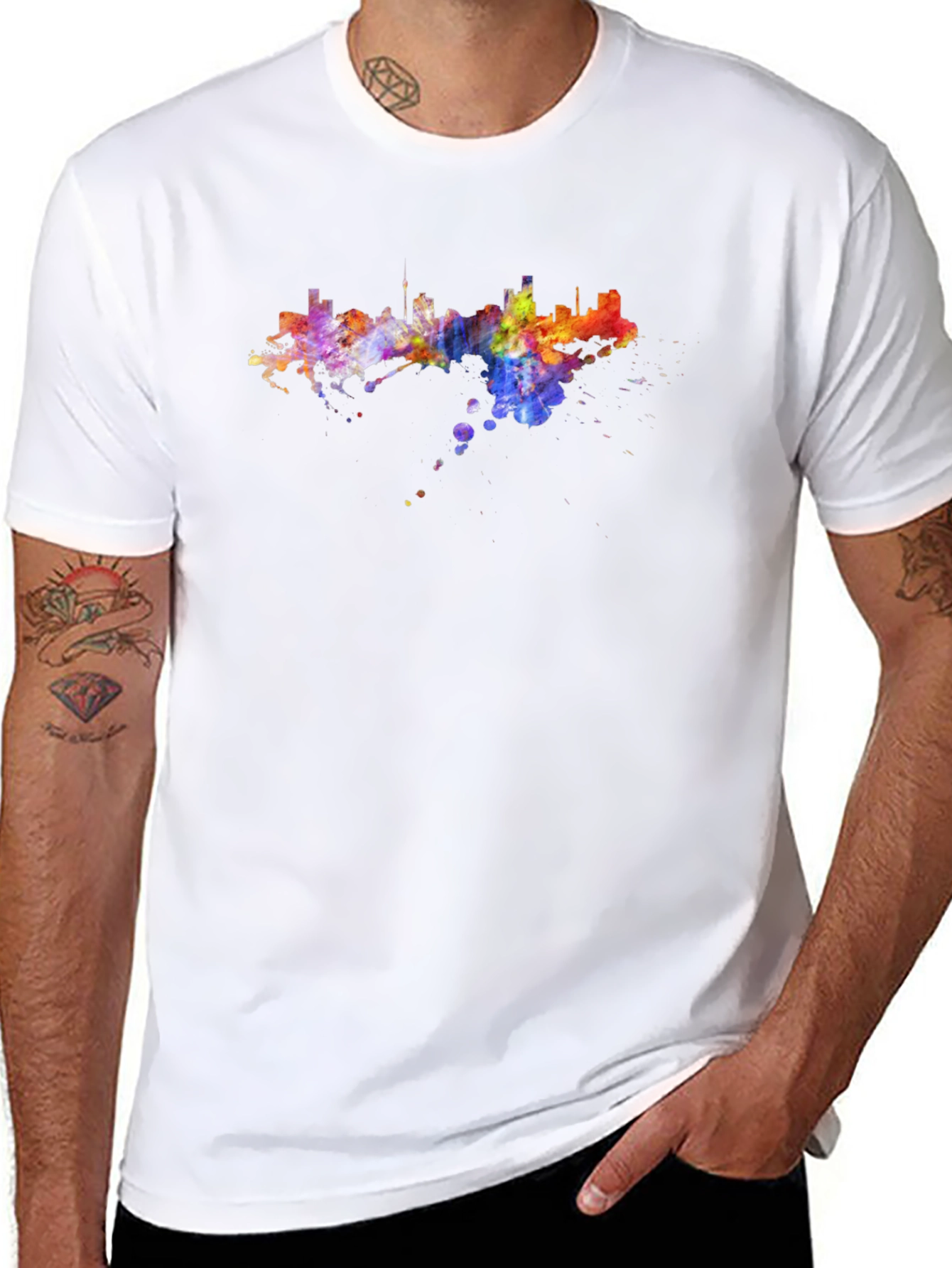 Vibrant Skyline Graphic Tee