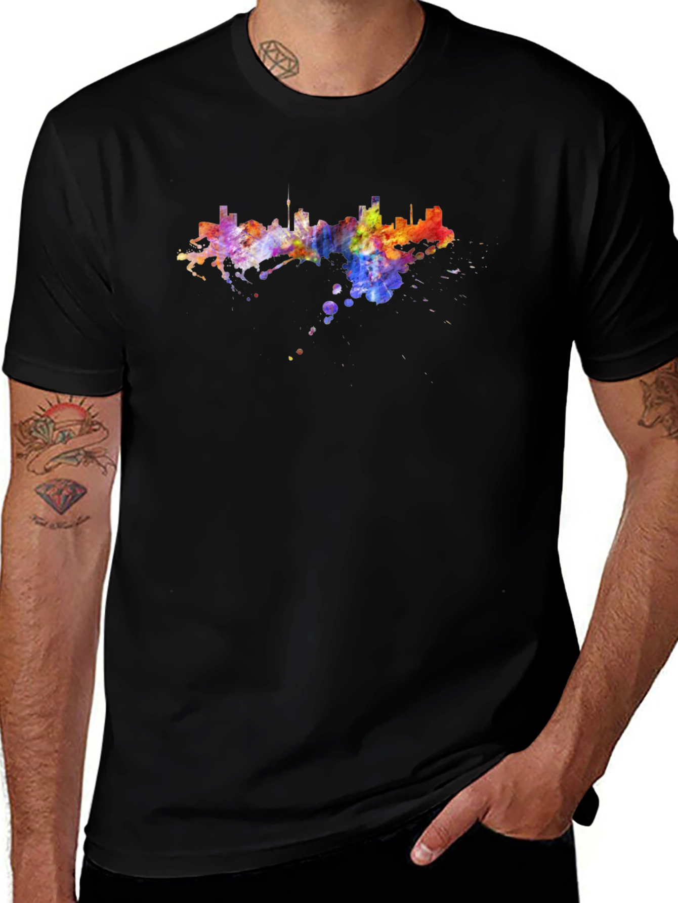 Vibrant Skyline Graphic Tee
