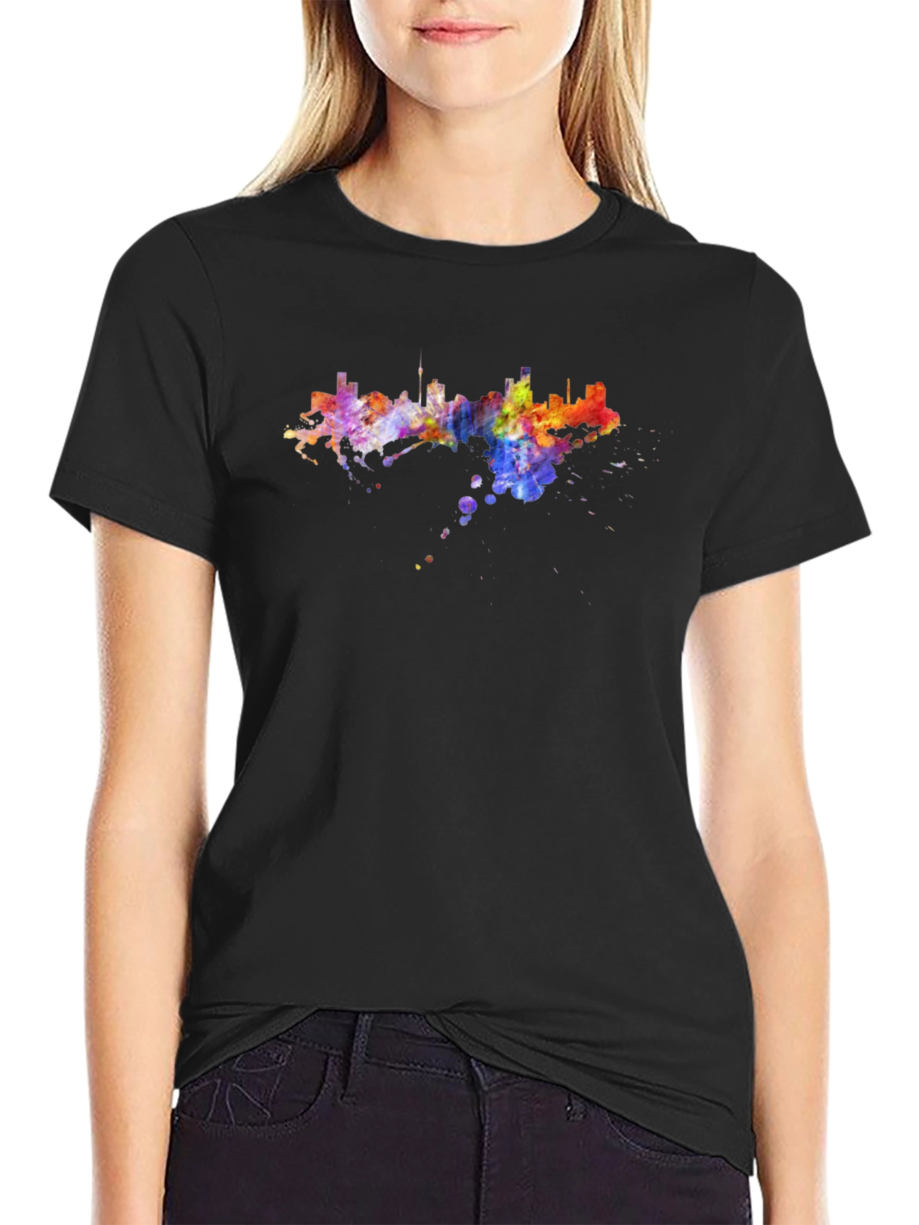 Vibrant Skyline Graphic Tee