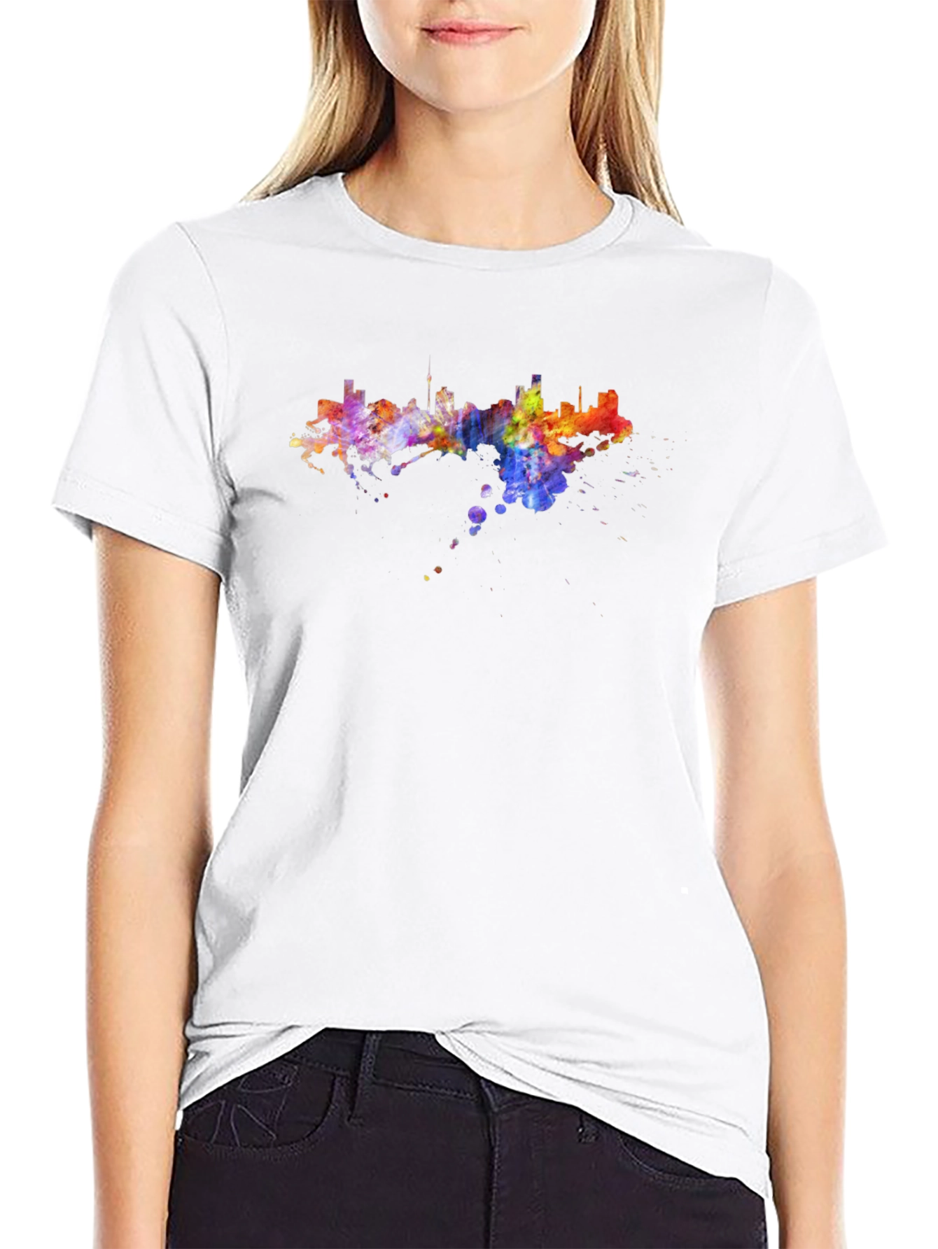 Vibrant Skyline Graphic Tee