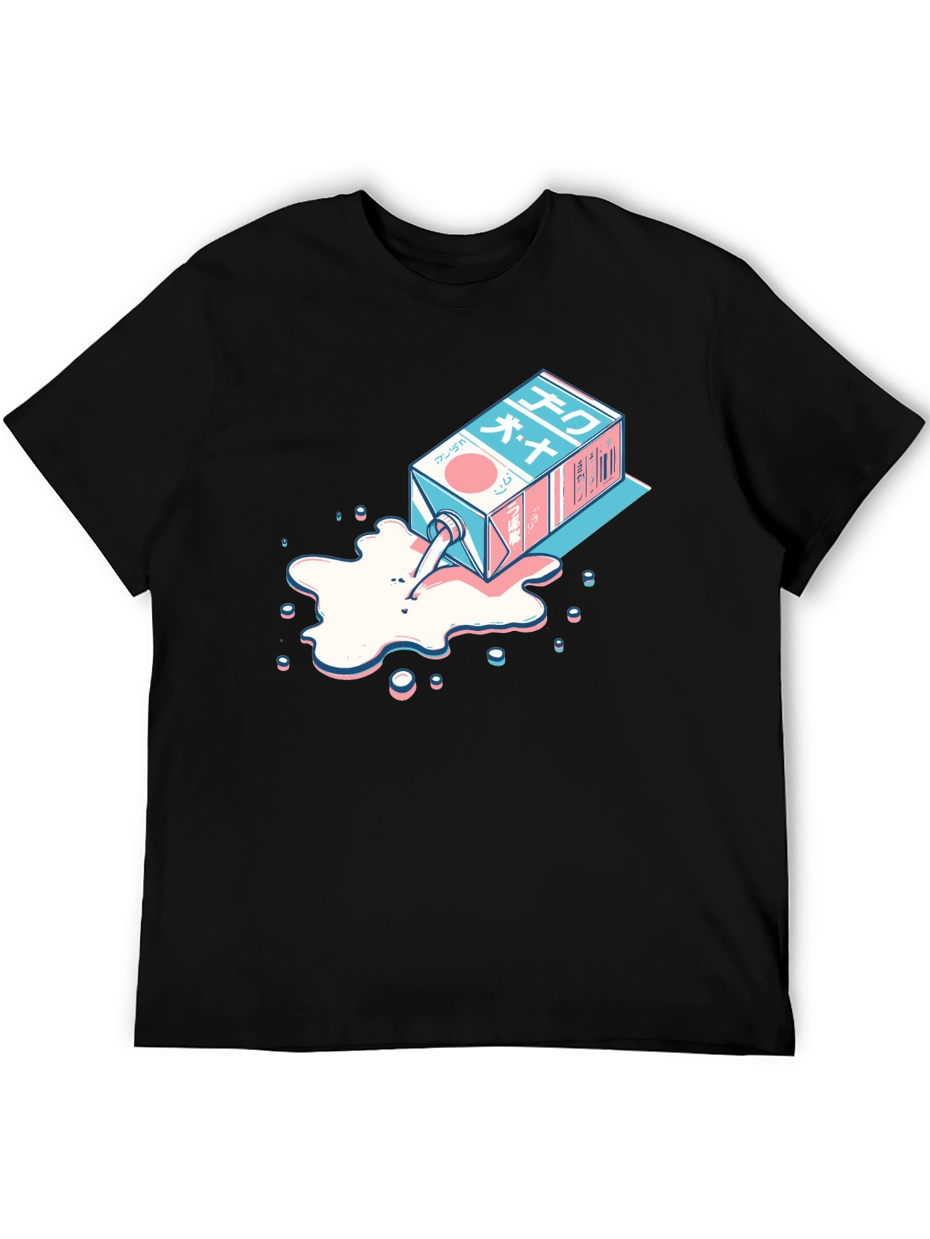 Anime Milk Carton Spill Graphic Tee - Cool Streetwear