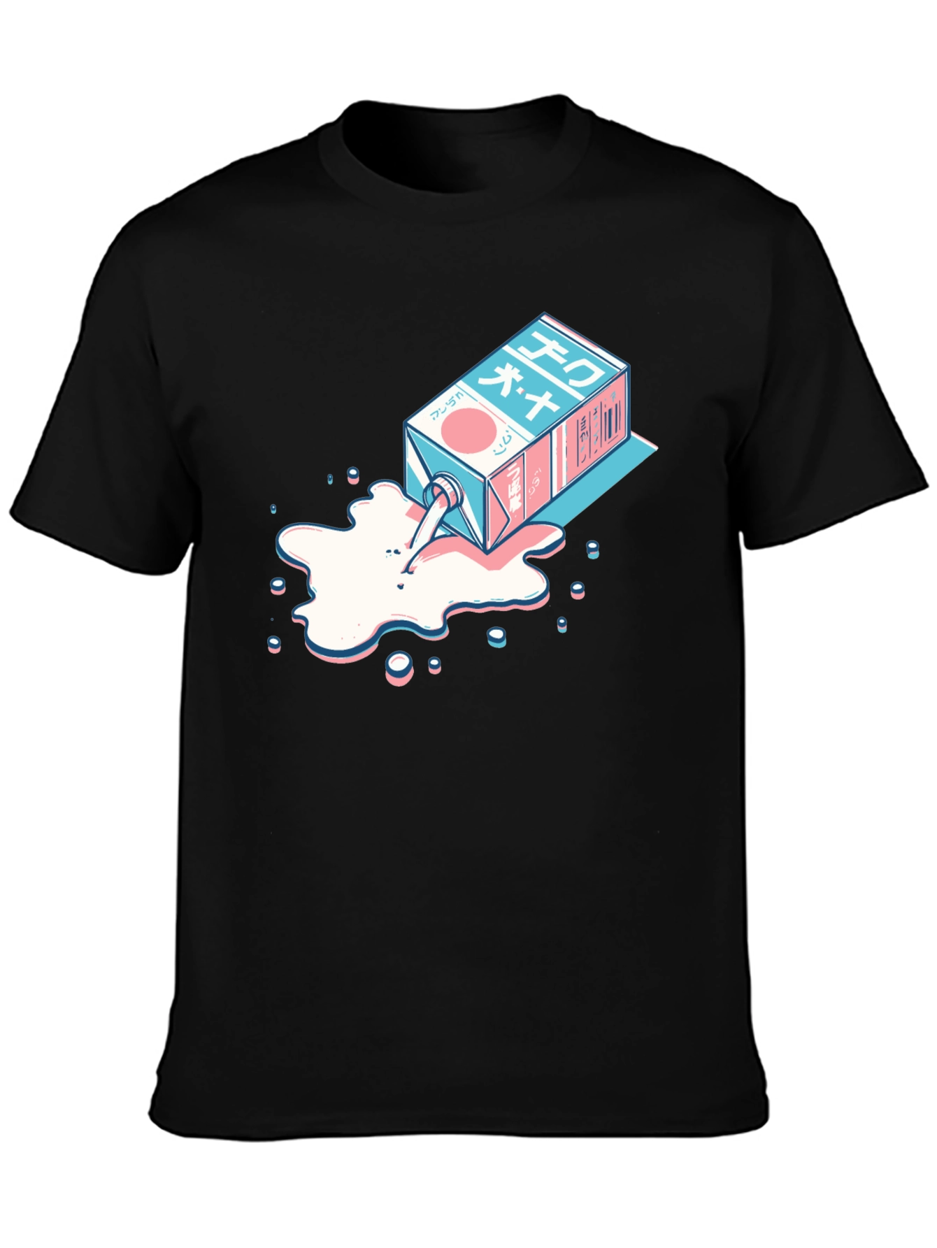 Anime Milk Carton Spill Graphic Tee - Cool Streetwear