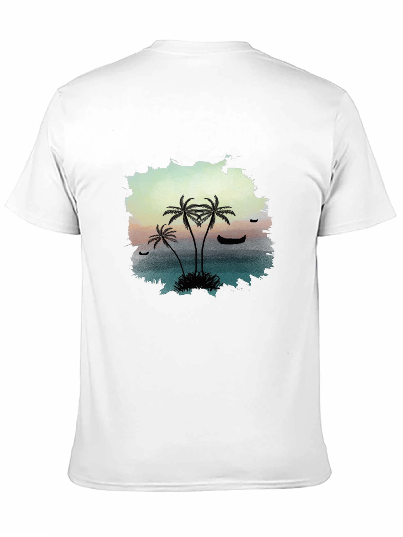 Tropical Palm Tree Graphic Black T-Shirt