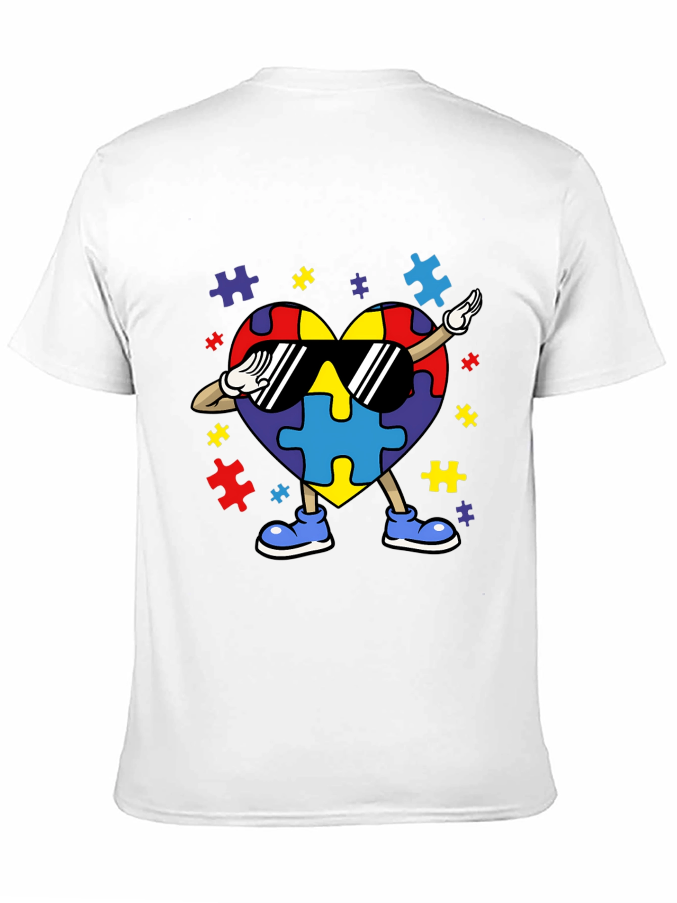 Autism Awareness Puzzle Heart Dabbing T-Shirt