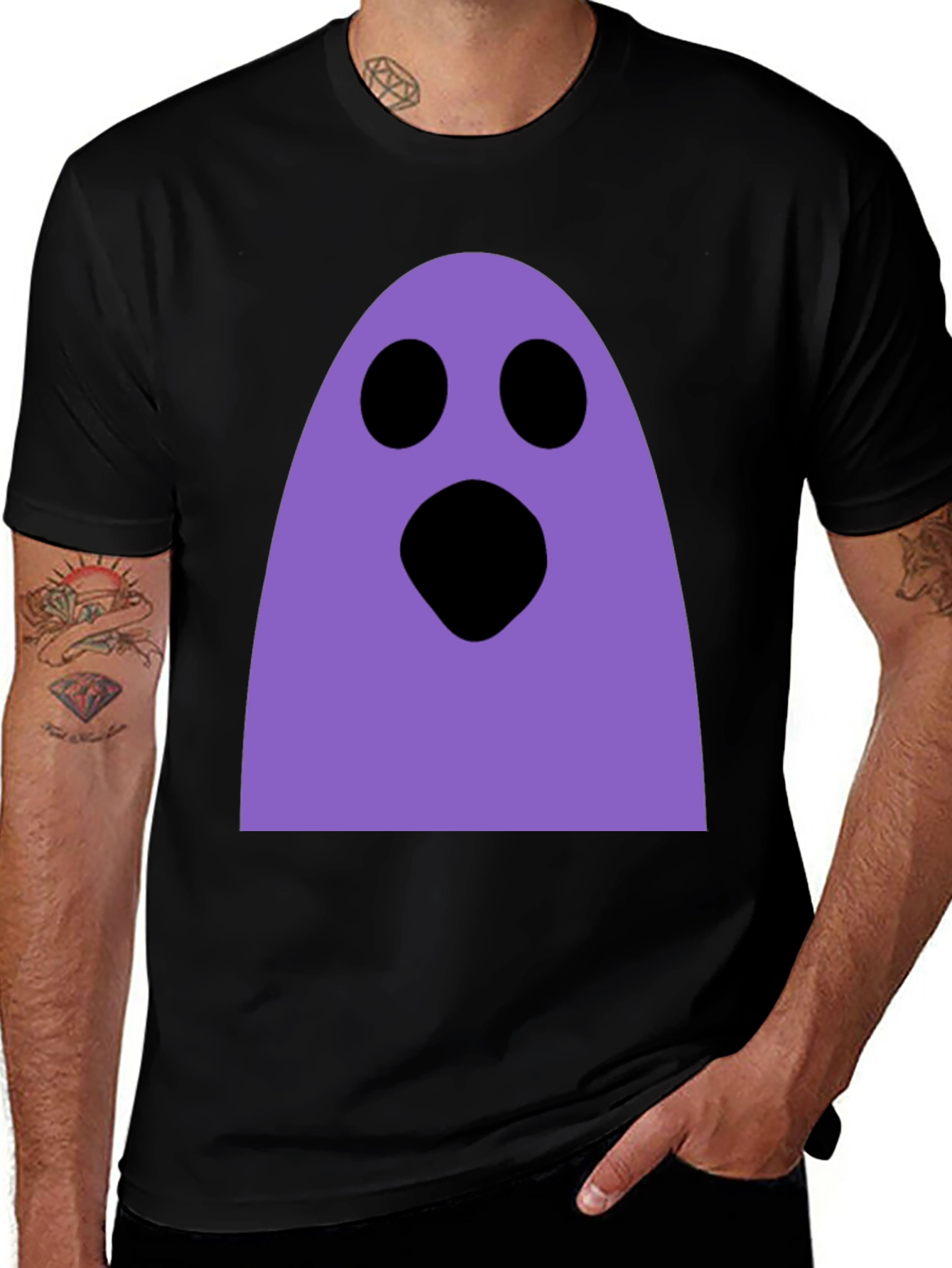 Spooky Ghost Graphic Tee - Halloween Fun