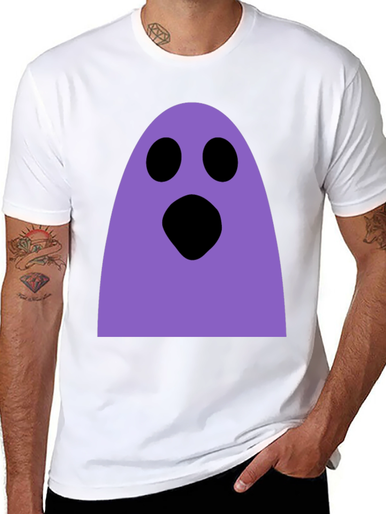 Spooky Ghost Graphic Tee - Halloween Fun