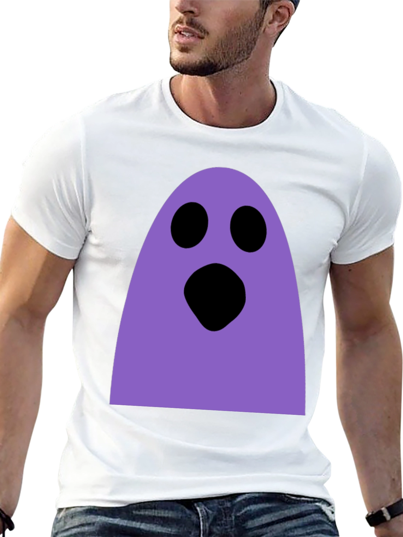 Spooky Ghost Graphic Tee - Halloween Fun