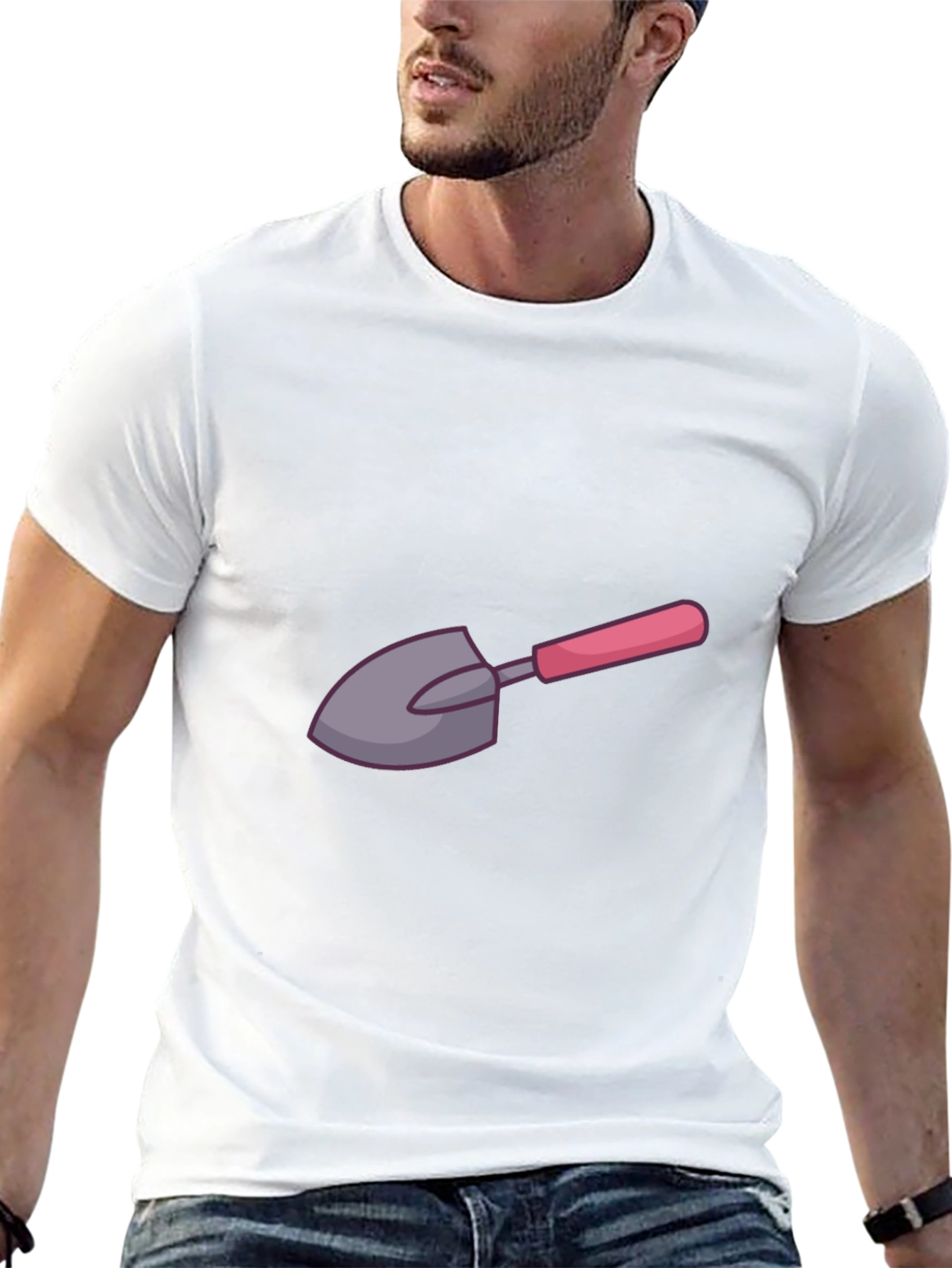 Cartoon Shovel Graphic T-Shirt
