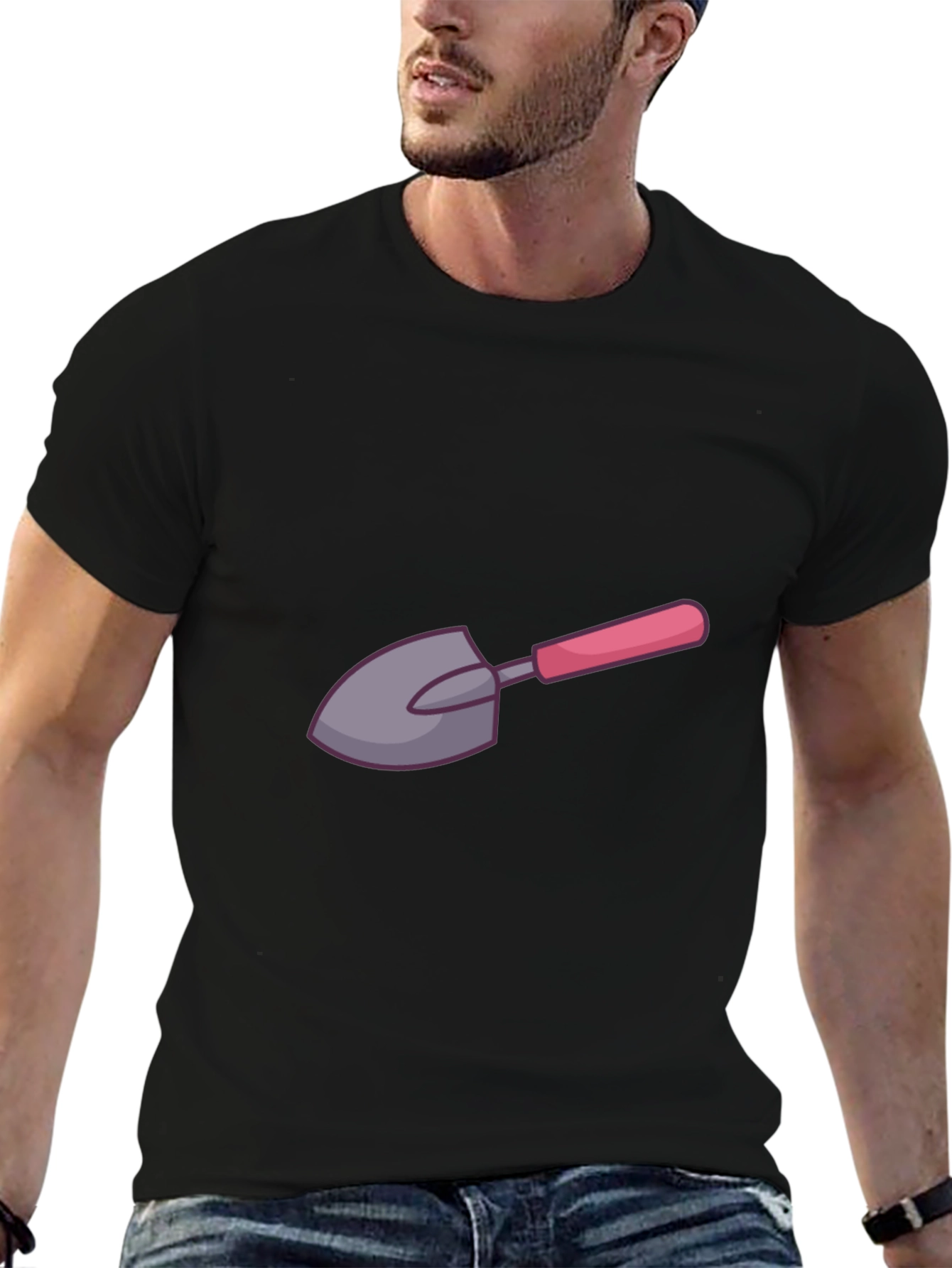 Cartoon Shovel Graphic T-Shirt
