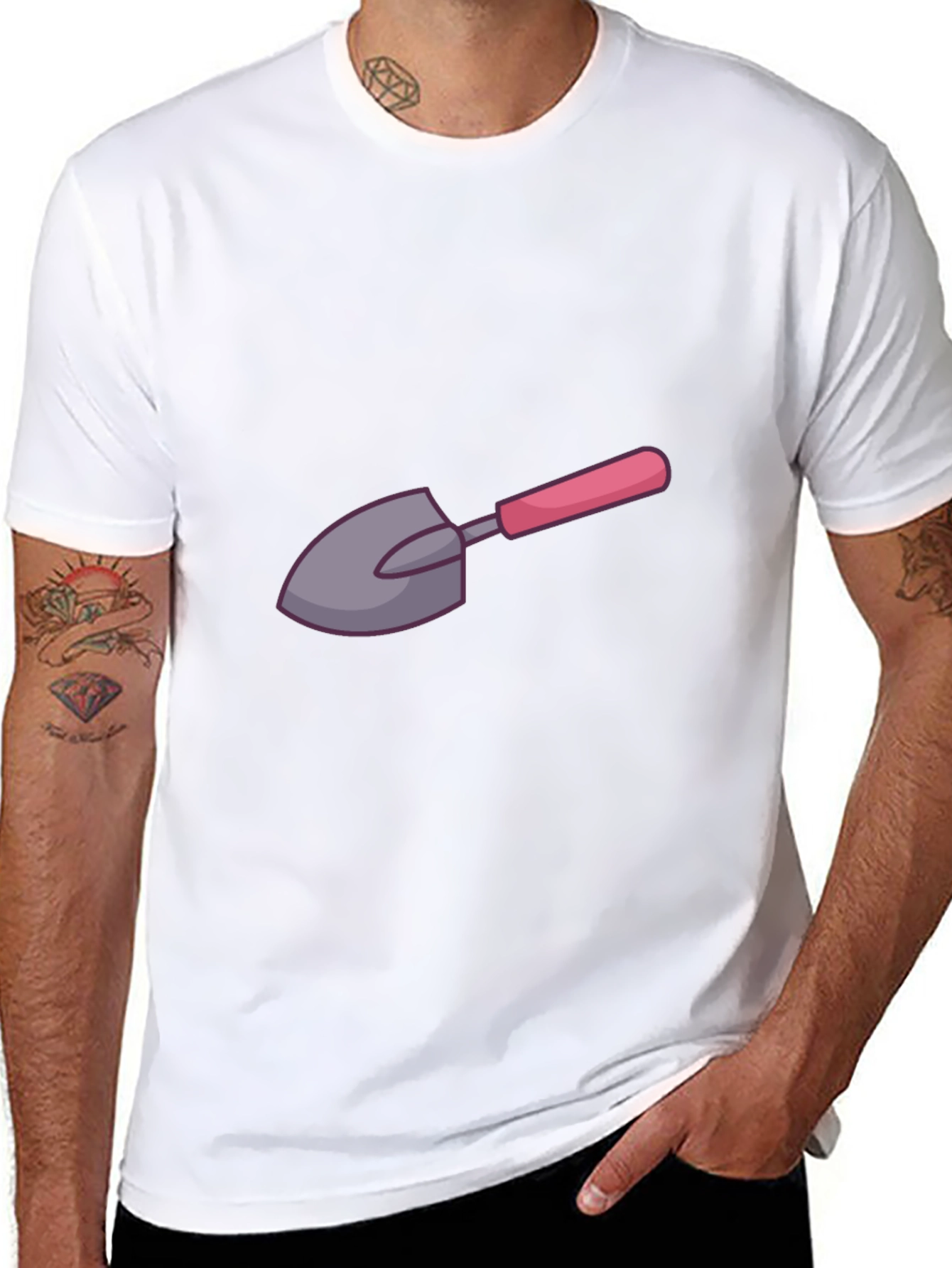 Cartoon Shovel Graphic T-Shirt