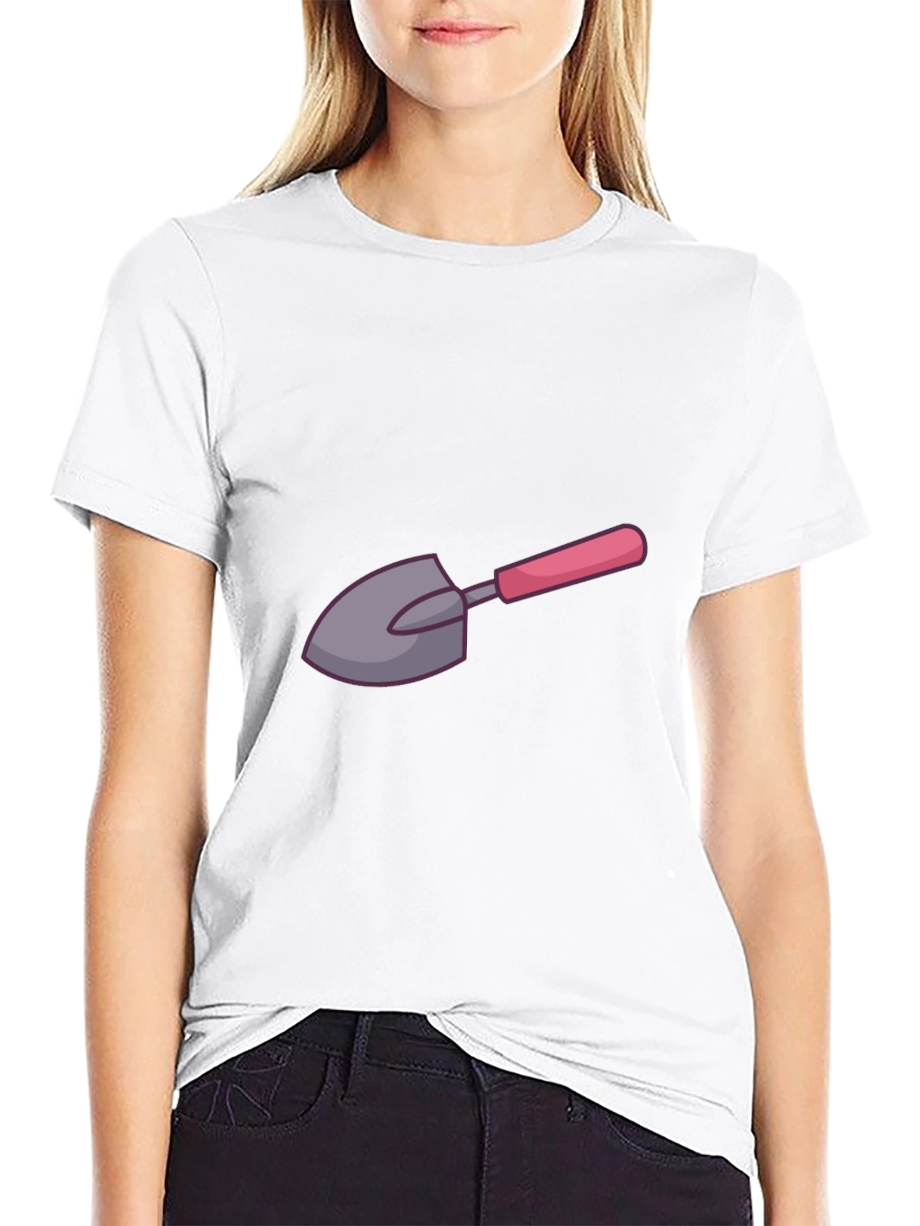Cartoon Shovel Graphic T-Shirt